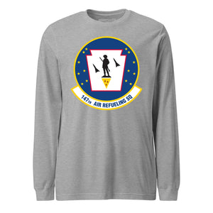 Mach2 Squadron Upload | 147TH AIR REFUELING SQUADRON | Long Sleeve | Heather Grey | MACH-LONG-SLEEVE-FRONT-GREY.jpg
