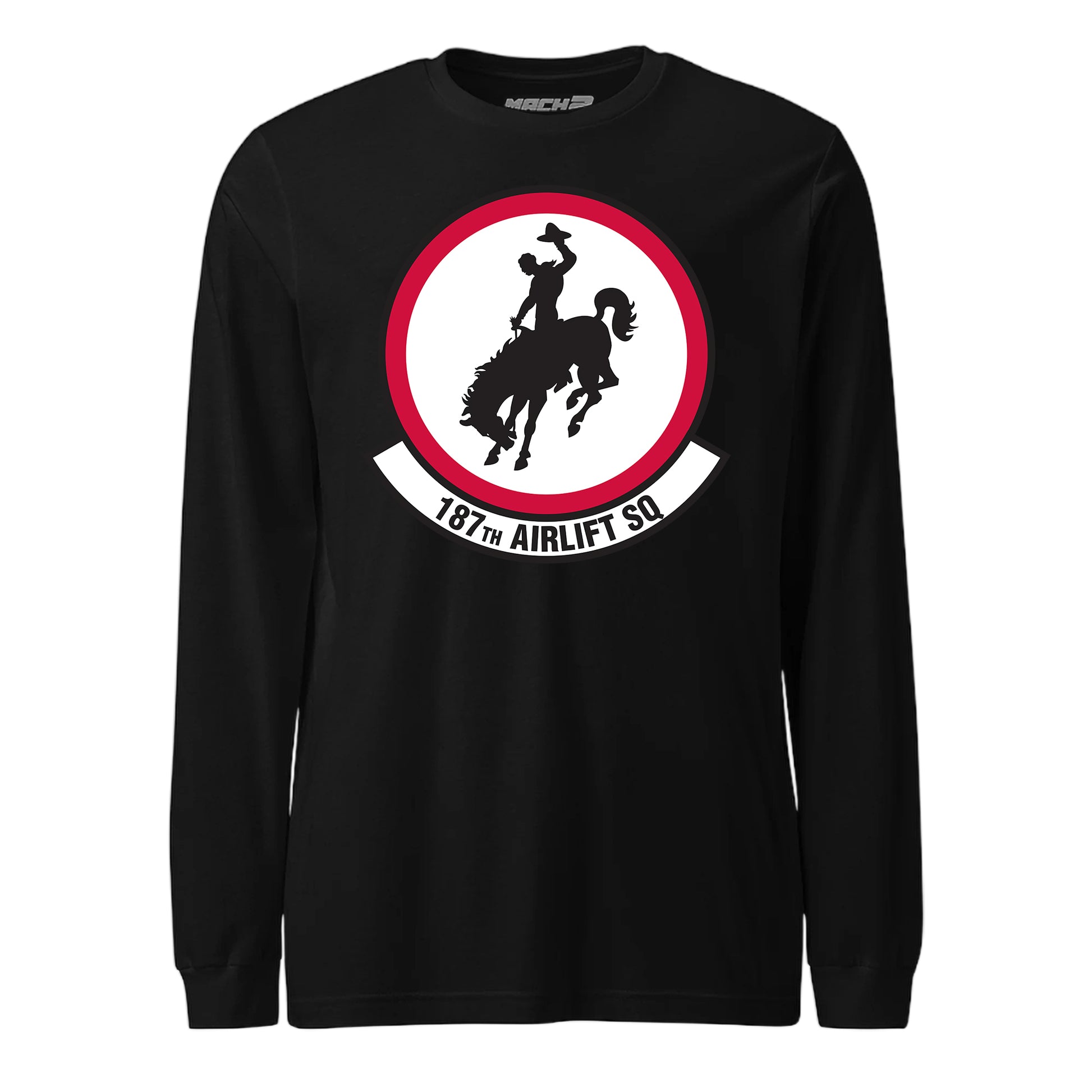 Mach2 Squadron Upload | 187TH AIRLIFT SQUADRON | Long Sleeve | Black | MACH-LONG-SLEEVE-FRONT-BLACK.jpg