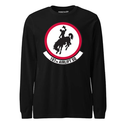 Mach2 Squadron Upload | 187TH AIRLIFT SQUADRON | Long Sleeve | Black | MACH-LONG-SLEEVE-FRONT-BLACK.jpg