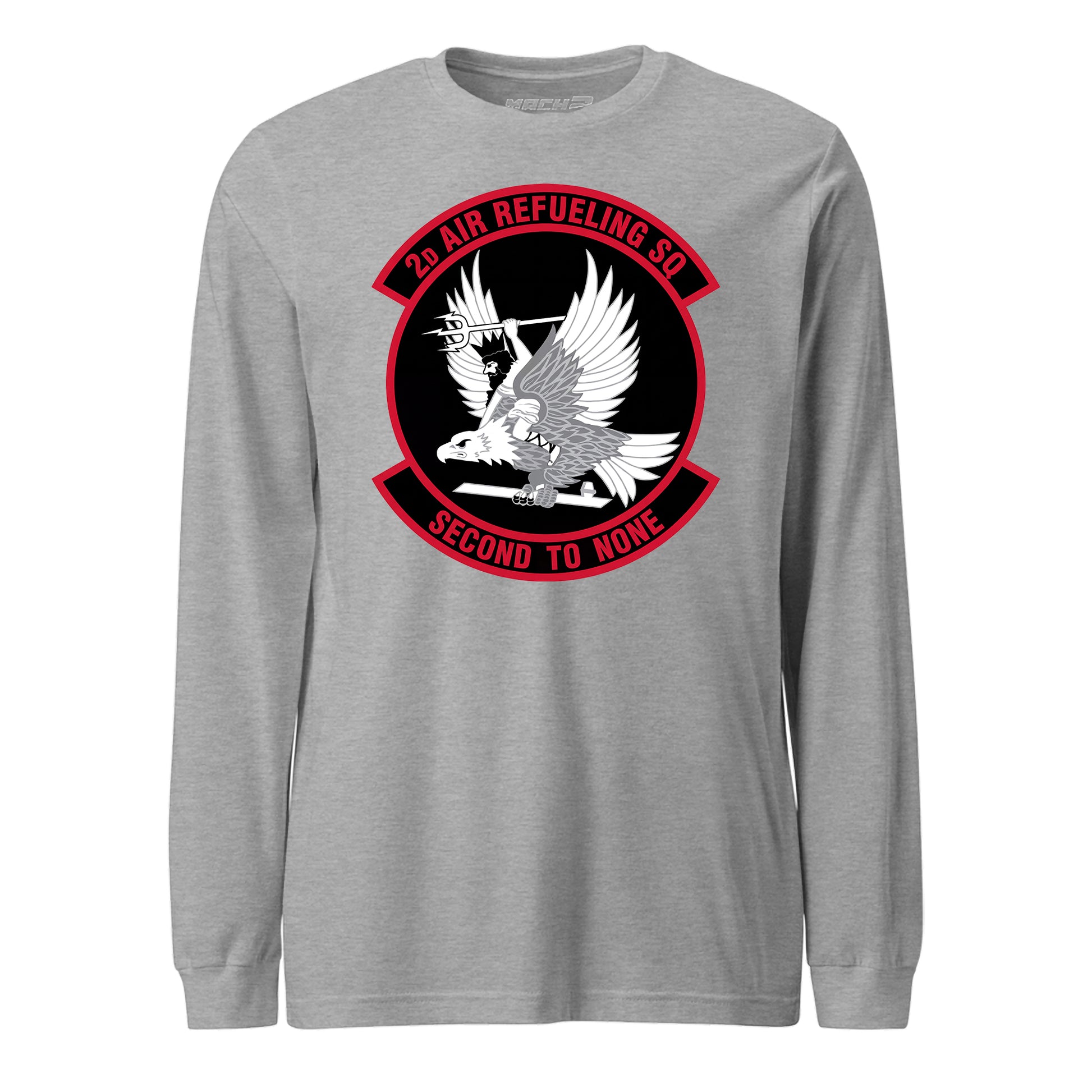 Mach2 Squadron Upload | 2ND AIR REFUELING SQUADRON | Long Sleeve | Heather Grey | MACH-LONG-SLEEVE-FRONT-GREY.jpg