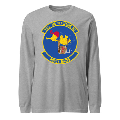 Mach2 Squadron Upload | 191ST AIR REFUELING SQUADRON | Long Sleeve | Heather Grey | MACH-LONG-SLEEVE-FRONT-GREY.jpg