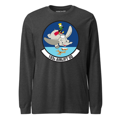 Mach2 Squadron Upload | 183RD AIRLIFT SQUADRON | Long Sleeve | Charcoal Heather | MACH-LONG-SLEEVE-FRONT-CHARCOAL.jpg