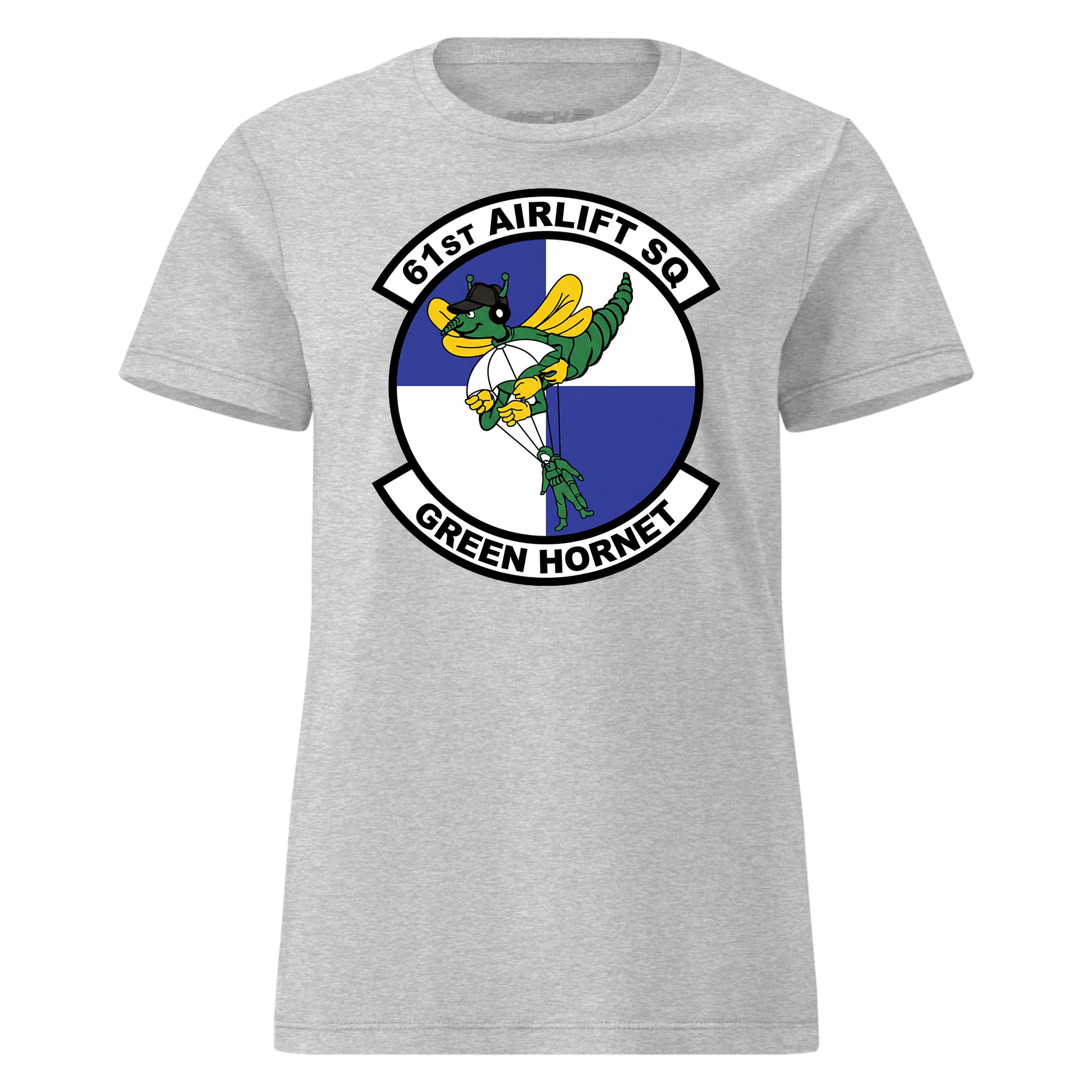 Mach2 Squadron Upload | 61ST AIRLIFT SQUADRON | Womens | Heather Grey | MACH-WOMENS-FRONT-GREY.jpg