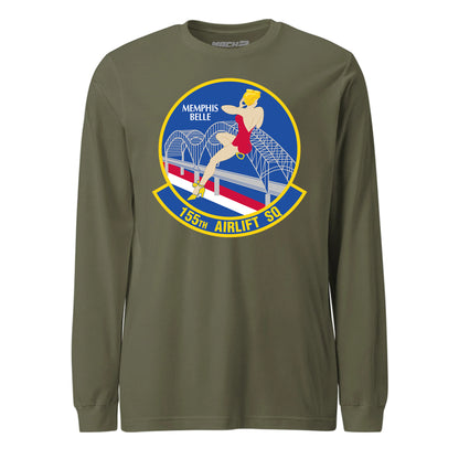 Mach2 Squadron Upload | 155TH AIRLIFT SQUADRON | Long Sleeve | OD Green | MACH-LONG-SLEEVE-FRONT-OD.jpg