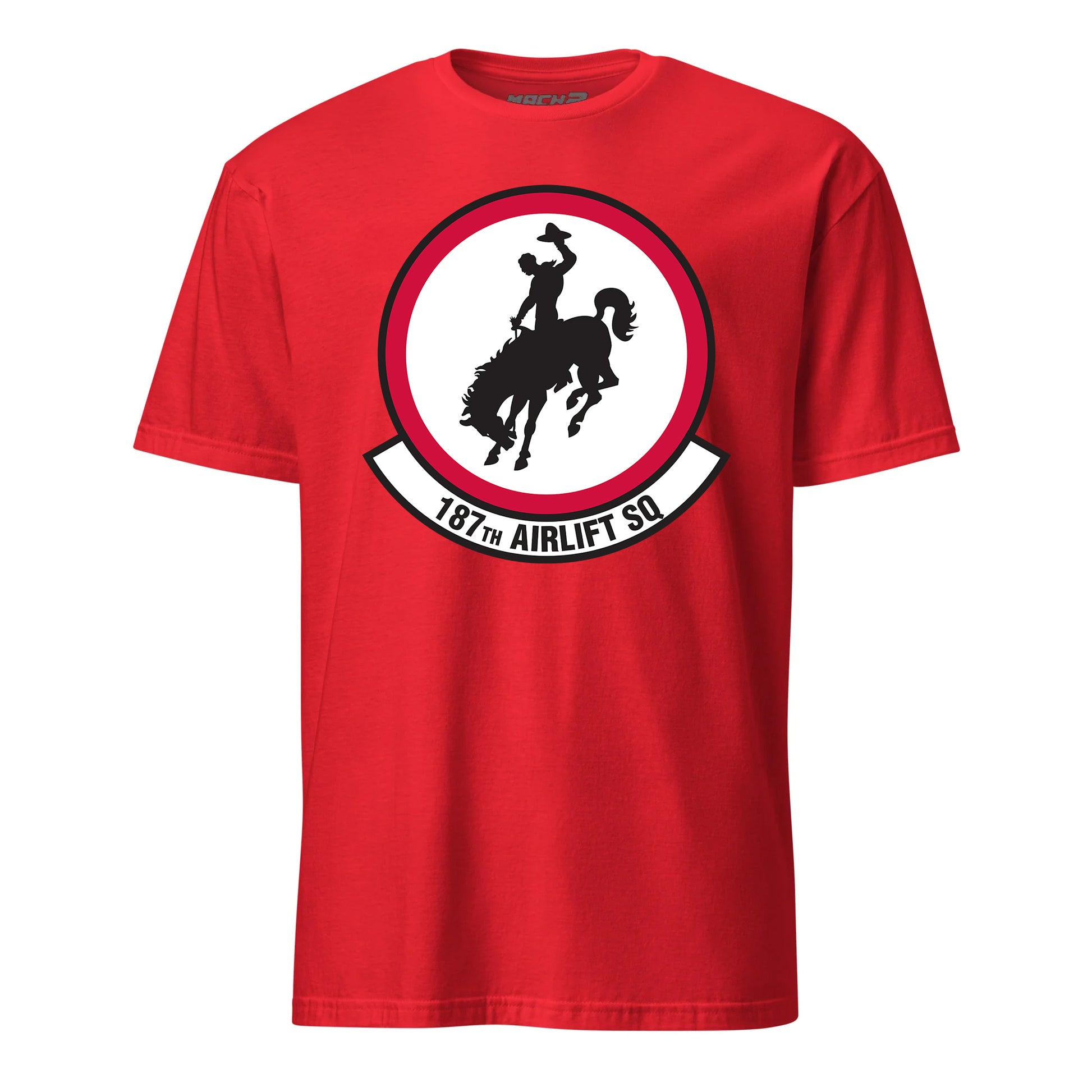 Mach2 Squadron Upload | 187TH AIRLIFT SQUADRON | T-Shirt | Red | MACH-SHORT-SLEEVE-FRONT-RED.jpg