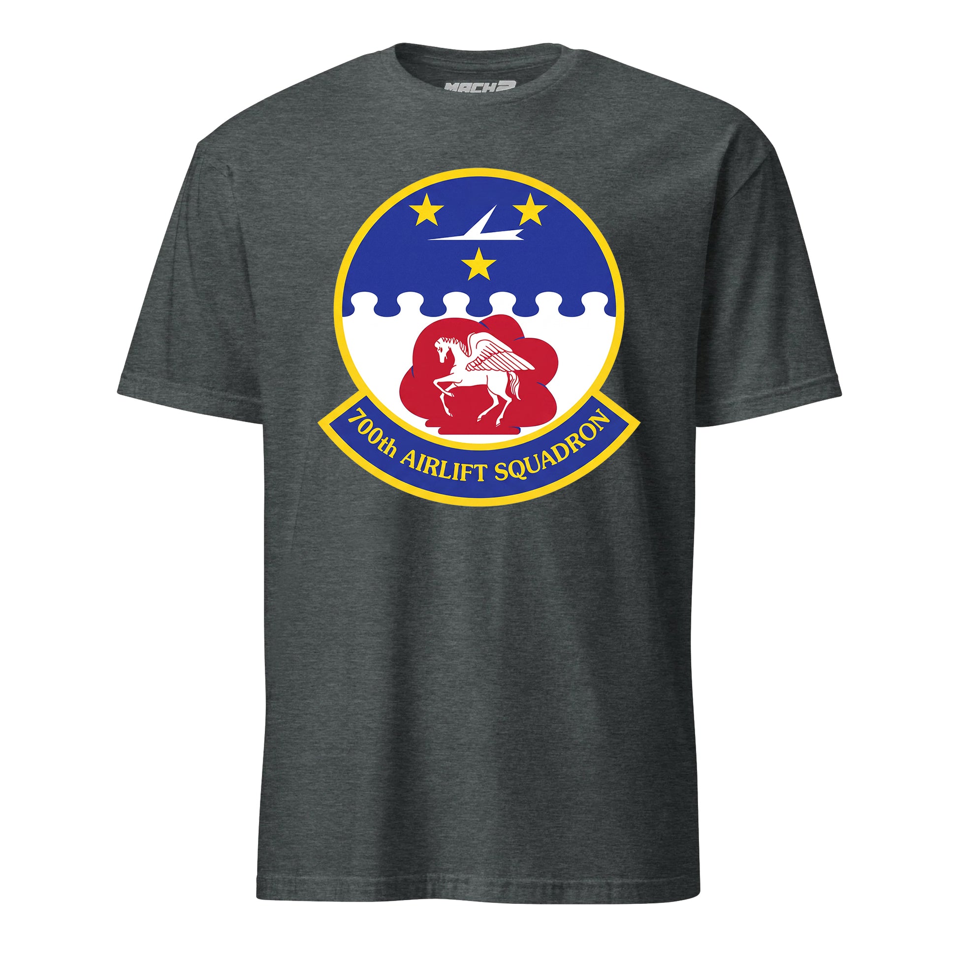 Mach2 Squadron Upload | 700TH AIRLIFT SQUADRON | T-Shirt | Charcoal Heather | MACH-SHORT-SLEEVE-FRONT-CHARCOAL.jpg