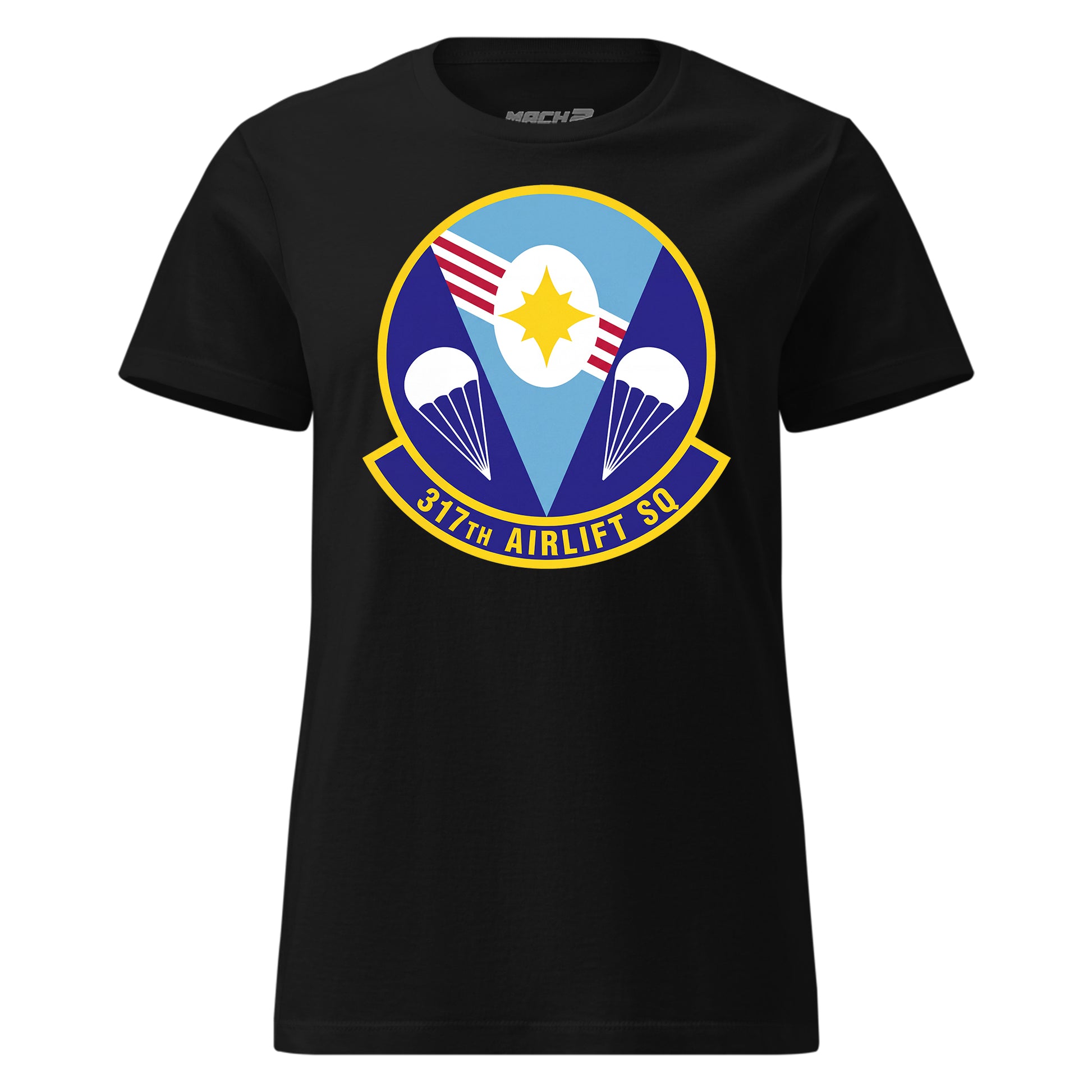 Mach2 Squadron Upload | 317TH AIRLIFT SQUADRON | Womens | Black | MACH-WOMENS-FRONT-BLACK.jpg