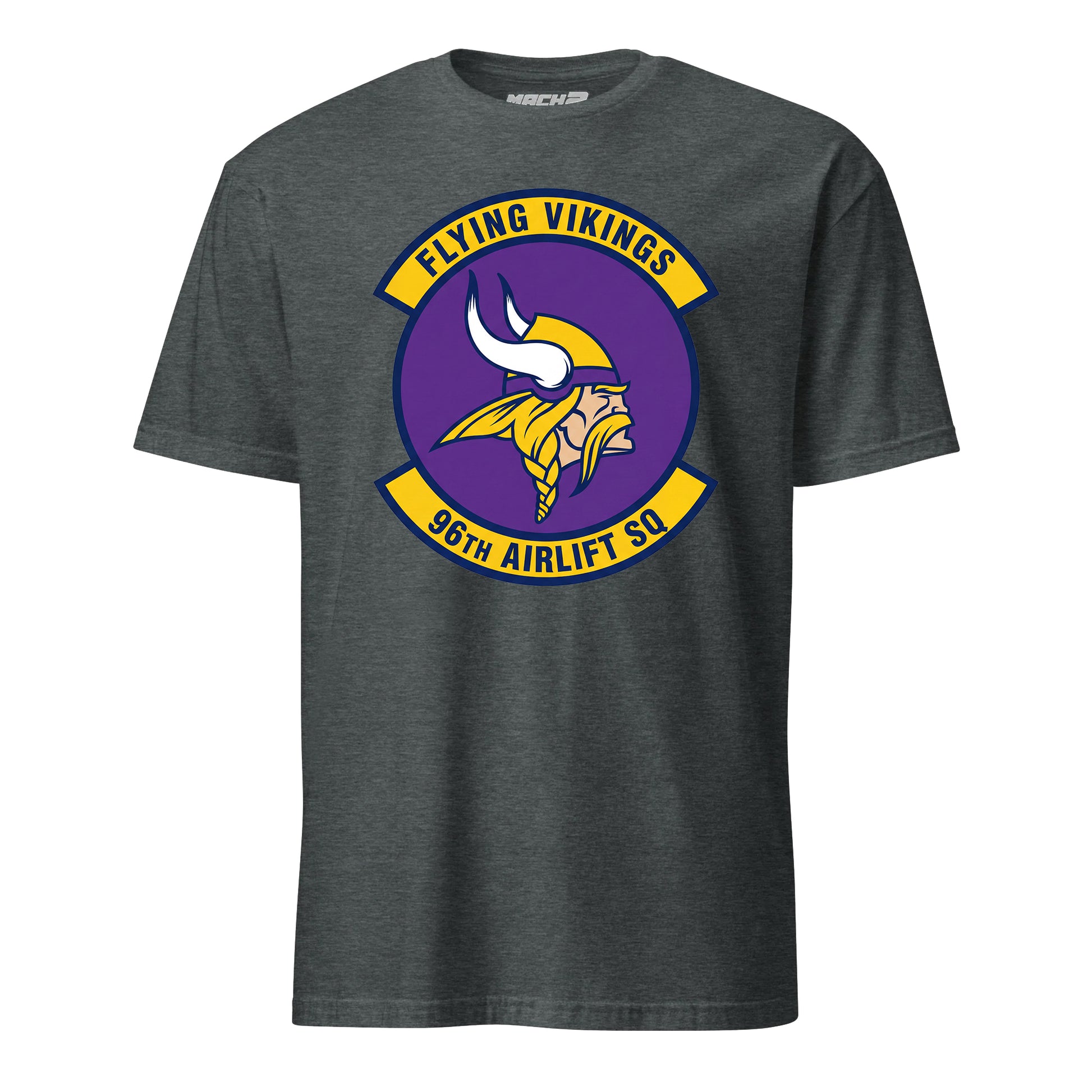 Mach2 Squadron Upload | 96TH AIRLIFT SQUADRON | T-Shirt | Charcoal Heather | MACH-SHORT-SLEEVE-FRONT-CHARCOAL.jpg