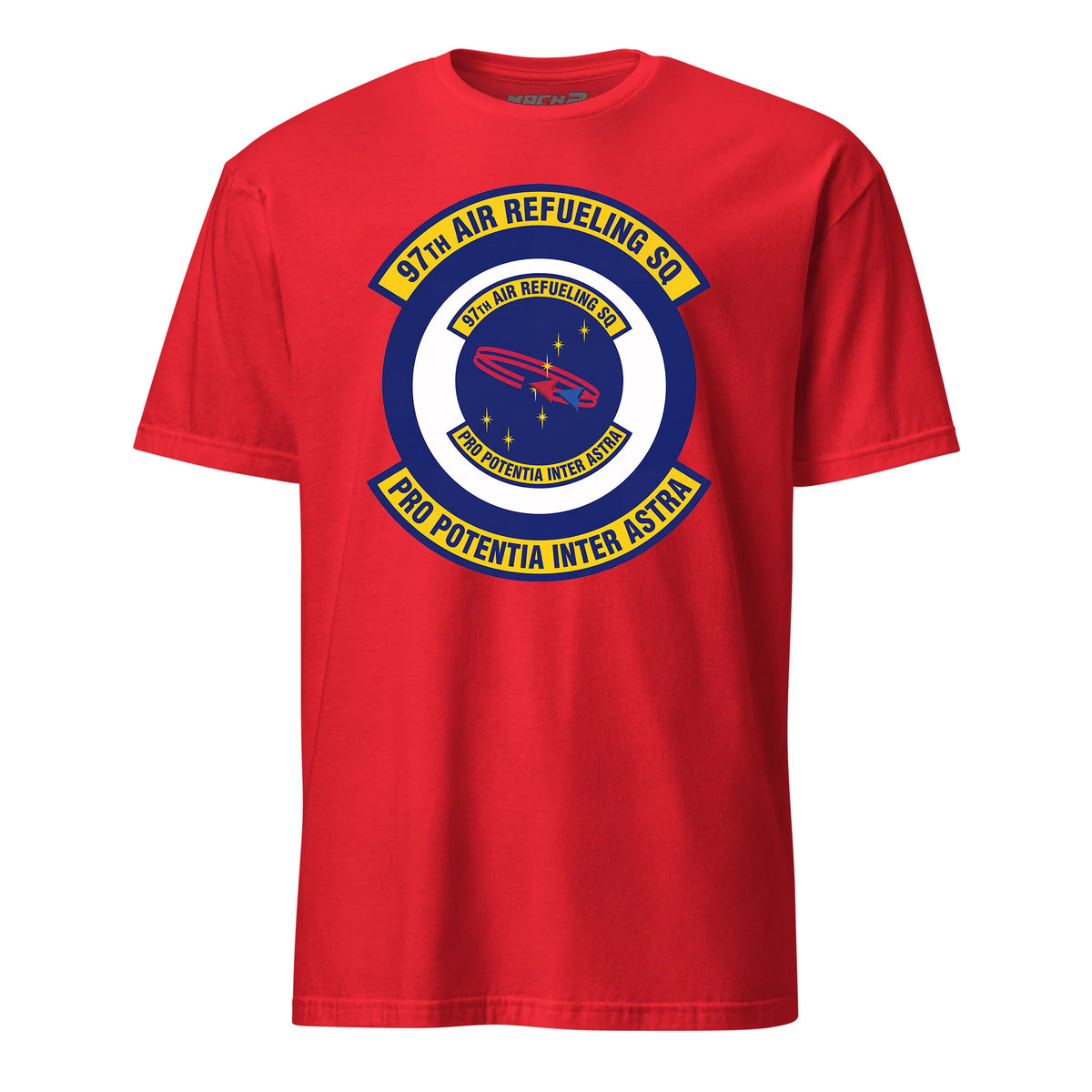 Mach2 Squadron Upload | 97TH AIR REFUELING SQUADRON | T-Shirt | Red | MACH-SHORT-SLEEVE-FRONT-RED.jpg