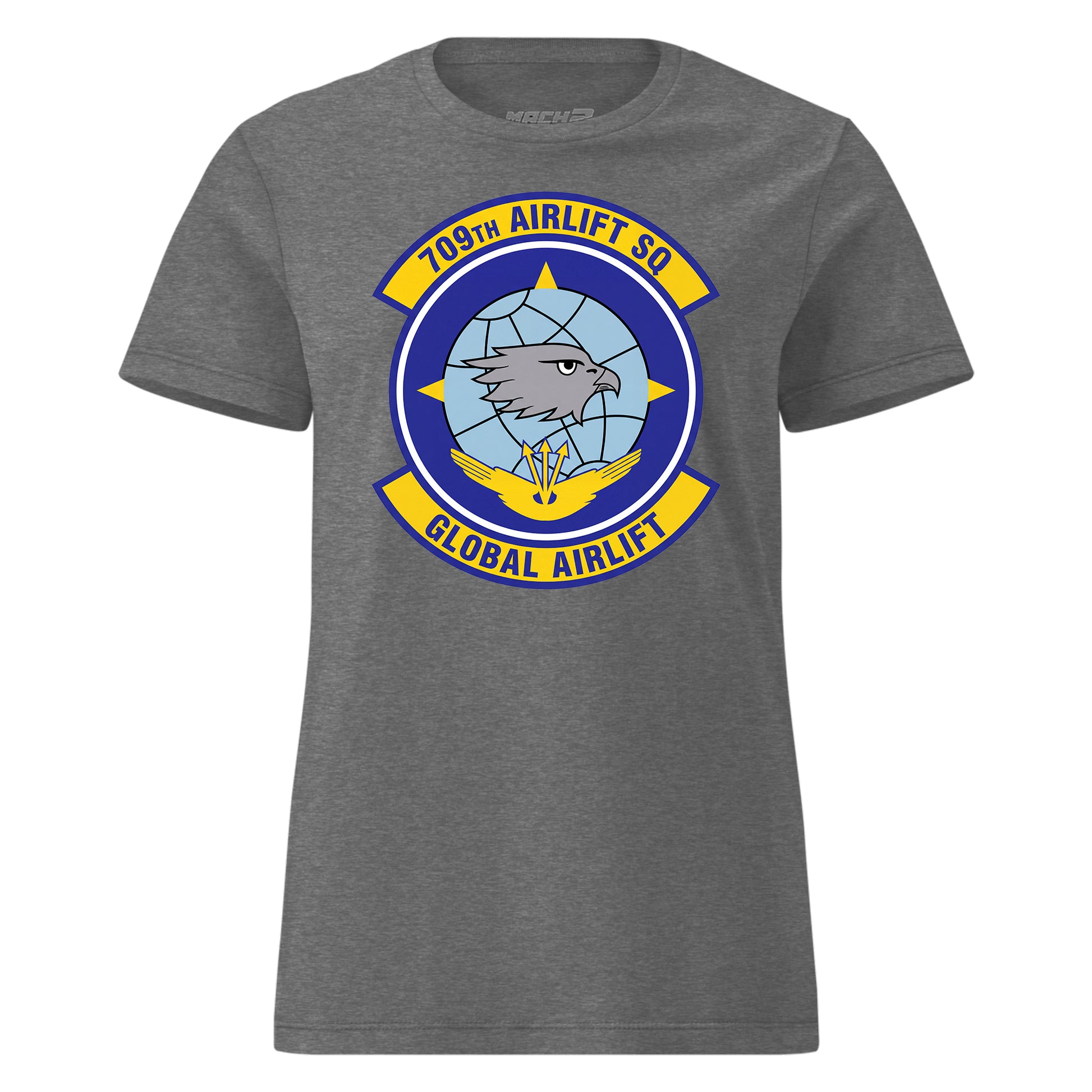 Mach2 Squadron Upload | 709TH AIRLIFT SQUADRON | Womens | Charcoal Heather | MACH-WOMENS-FRONT-CHARCOAL.jpg