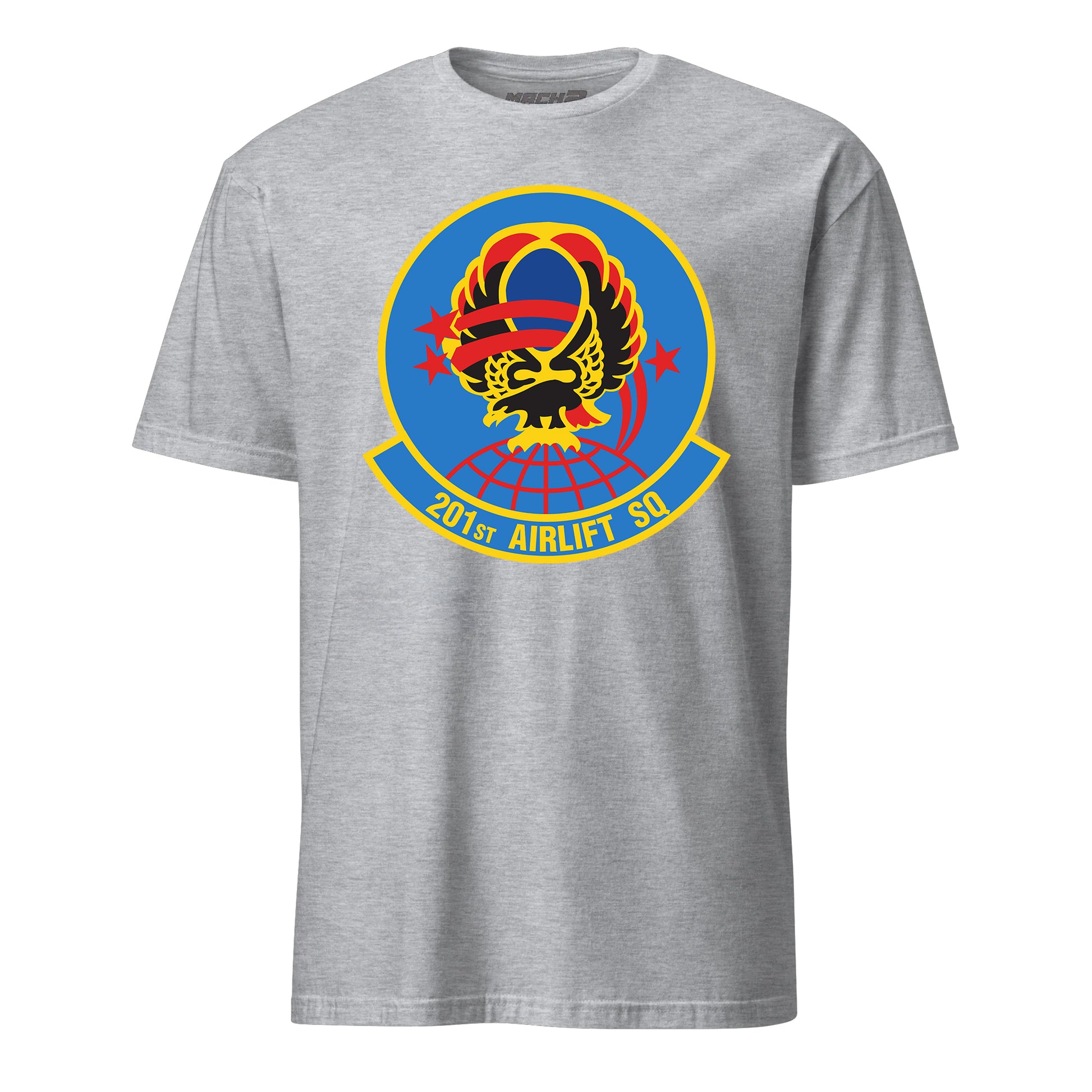 Mach2 Squadron Upload | 201ST AIRLIFT SQUADRON | T-Shirt | Heather Grey | MACH-SHORT-SLEEVE-FRONT-GREY.jpg