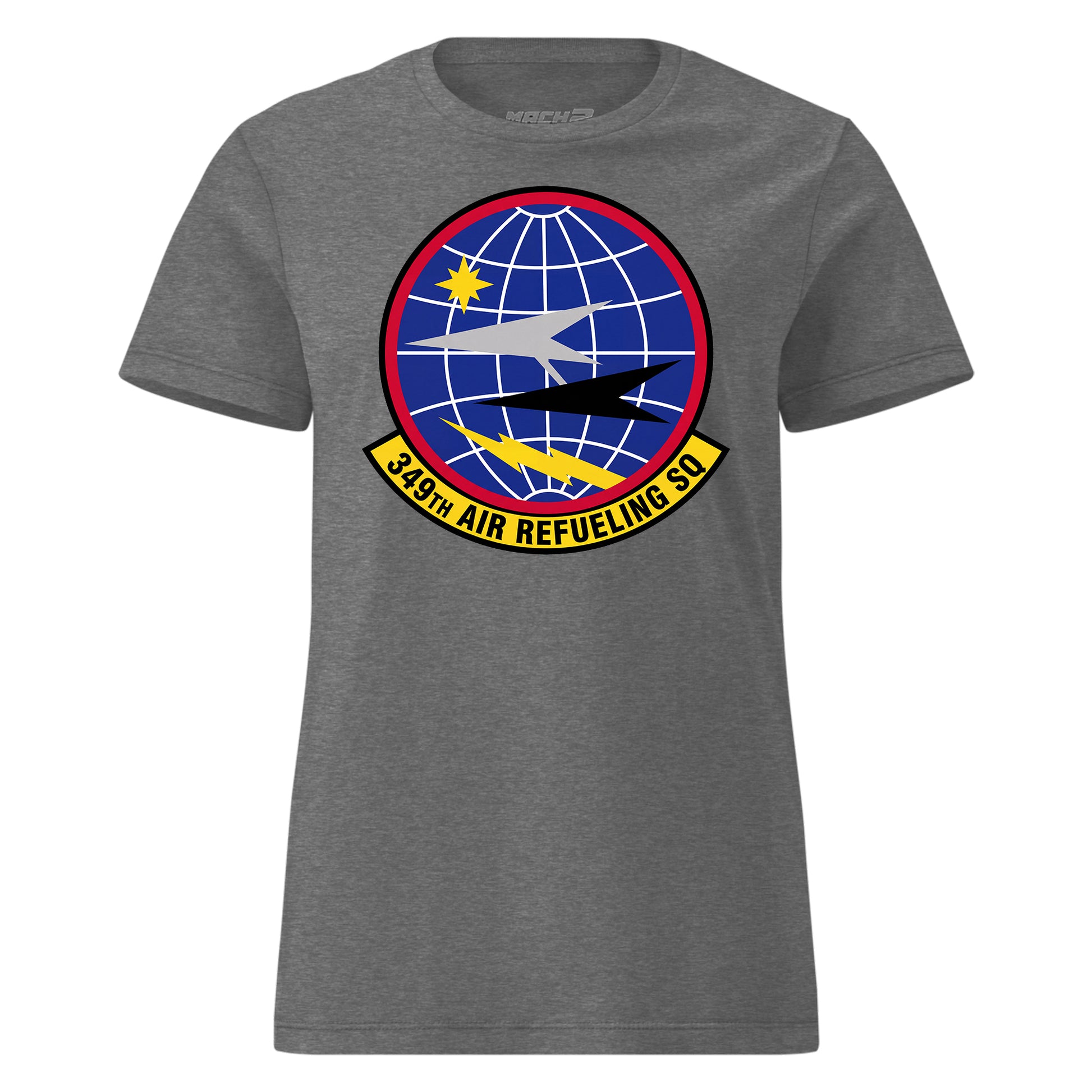 Mach2 Squadron Upload | 349TH AIR REFUELING SQUADRON | Womens | Charcoal Heather | MACH-WOMENS-FRONT-CHARCOAL.jpg