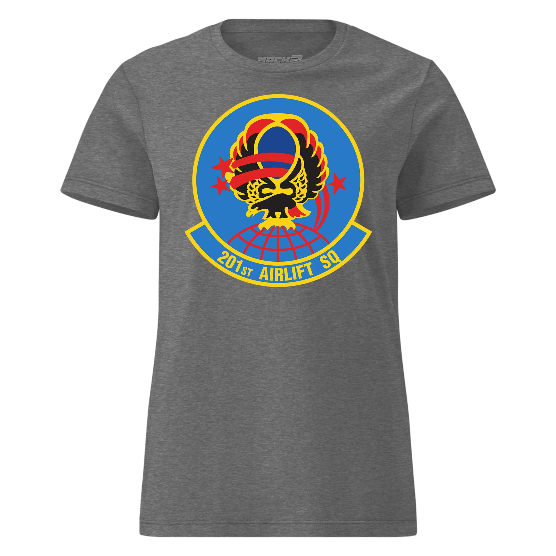 Mach2 Squadron Upload | 201ST AIRLIFT SQUADRON | Womens | Charcoal Heather | MACH-WOMENS-FRONT-CHARCOAL.jpg