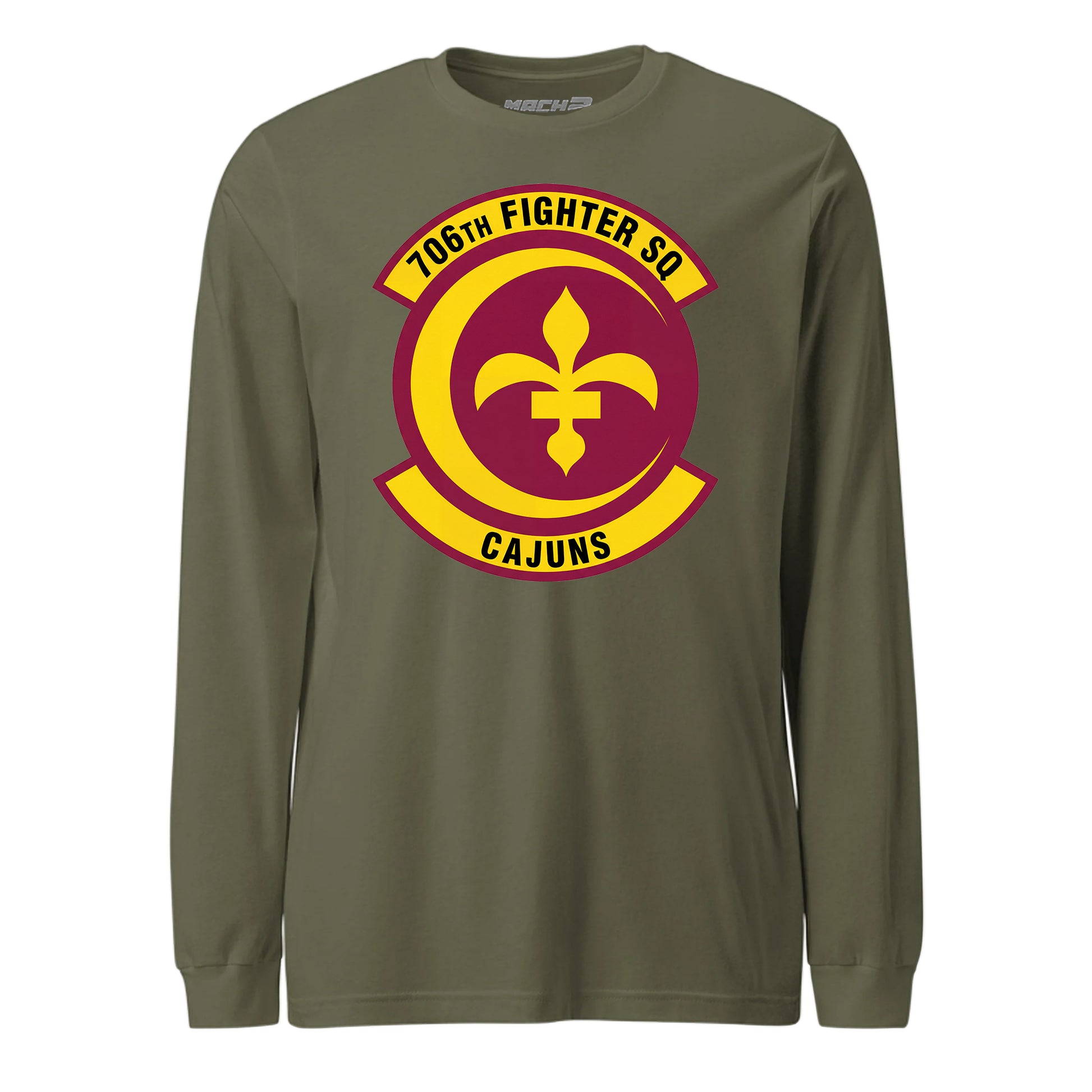 Mach2 Squadron Upload | 706TH AGGRESSOR SQUADRON | Long Sleeve | OD Green | MACH-LONG-SLEEVE-FRONT-OD.jpg