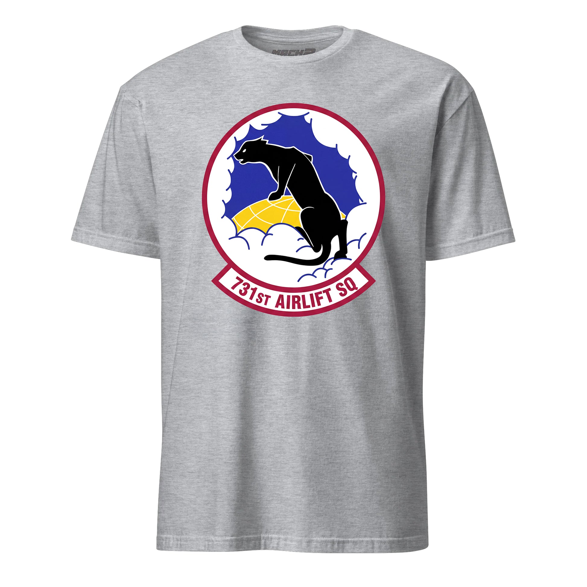Mach2 Squadron Upload | 731ST AIRLIFT SQUADRON | T-Shirt | Heather Grey | MACH-SHORT-SLEEVE-FRONT-GREY.jpg