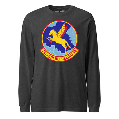 Mach2 Squadron Upload | 76TH AIR REFUELING SQUADRON | Long Sleeve | Charcoal Heather | MACH-LONG-SLEEVE-FRONT-CHARCOAL.jpg