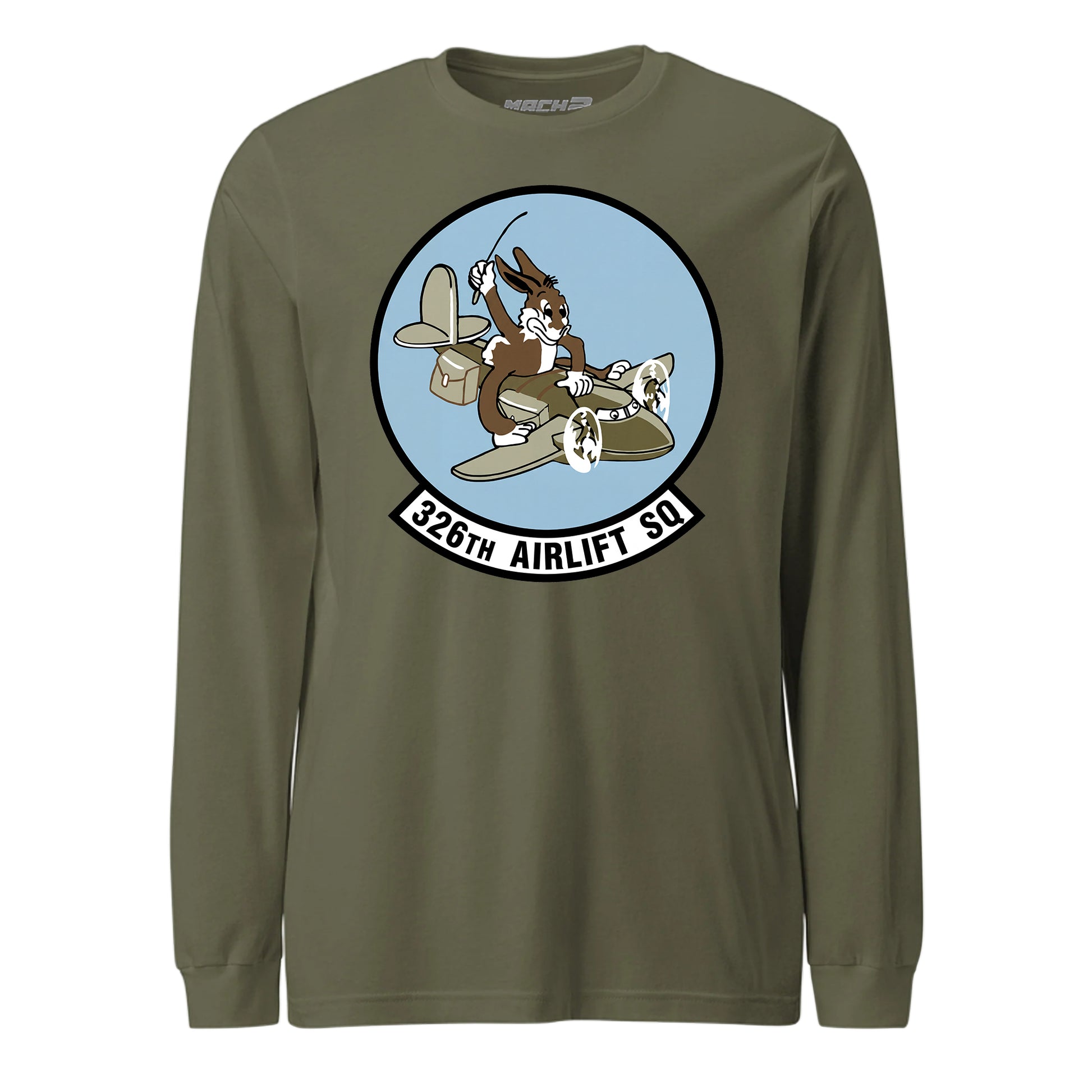 Mach2 Squadron Upload | 326TH AIRLIFT SQUADRON | Long Sleeve | OD Green | MACH-LONG-SLEEVE-FRONT-OD.jpg