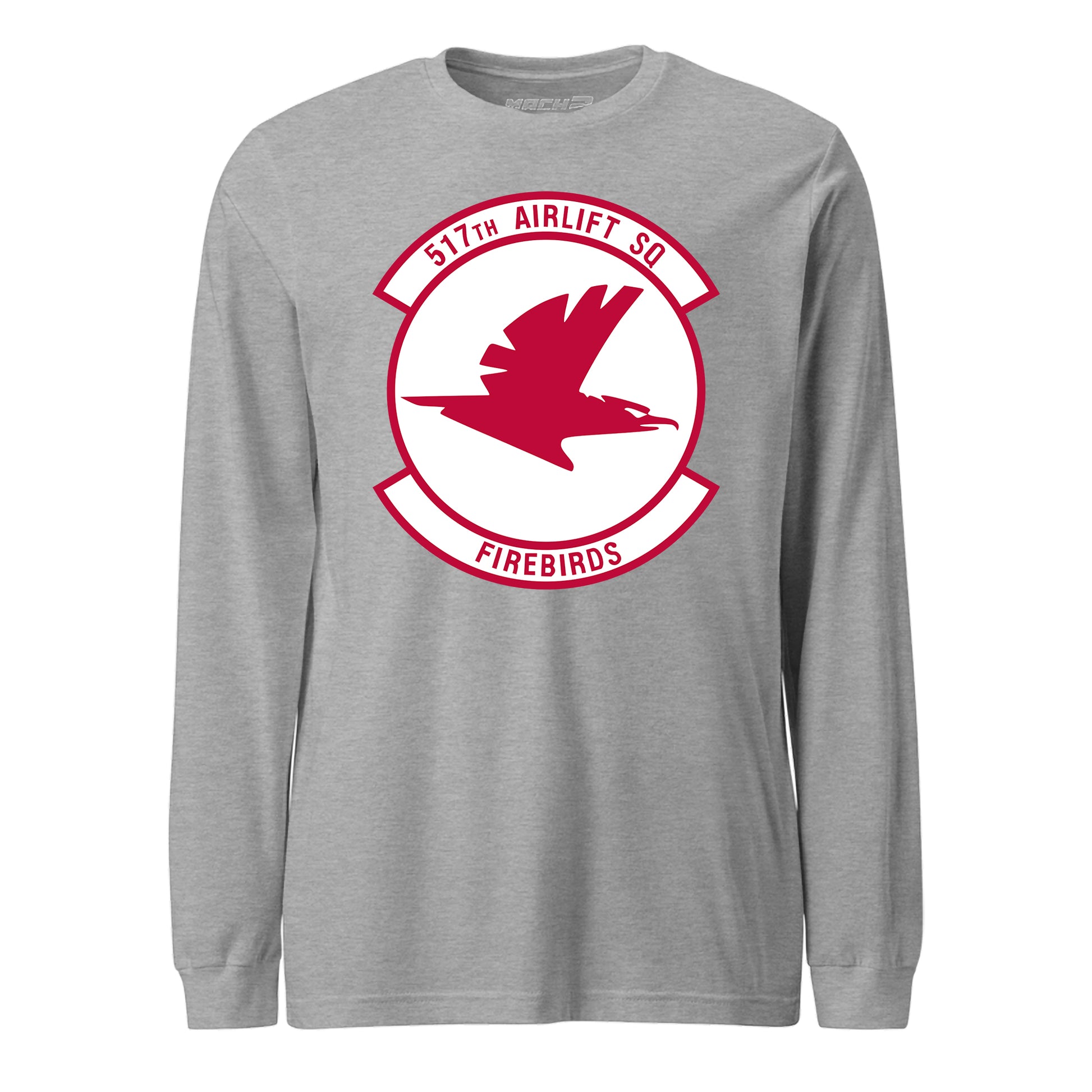 Mach2 Squadron Upload | 517TH AIRLIFT SQUADRON | Long Sleeve | Heather Grey | MACH-LONG-SLEEVE-FRONT-GREY.jpg