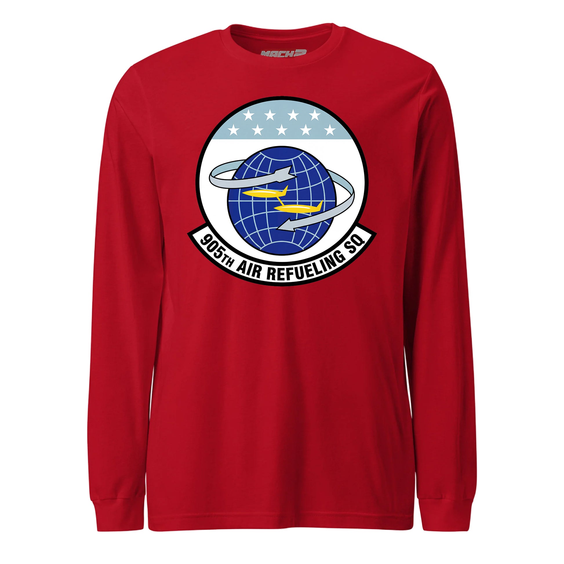 Mach2 Squadron Upload | 905TH AIR REFUELING SQUADRON | Long Sleeve | Red | MACH-LONG-SLEEVE-FRONT-RED.jpg