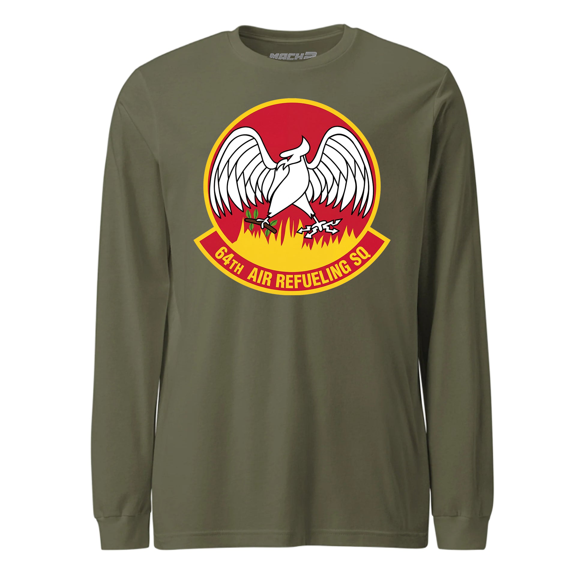 Mach2 Squadron Upload | 64TH AIR REFUELING SQUADRON | Long Sleeve | OD Green | MACH-LONG-SLEEVE-FRONT-OD.jpg