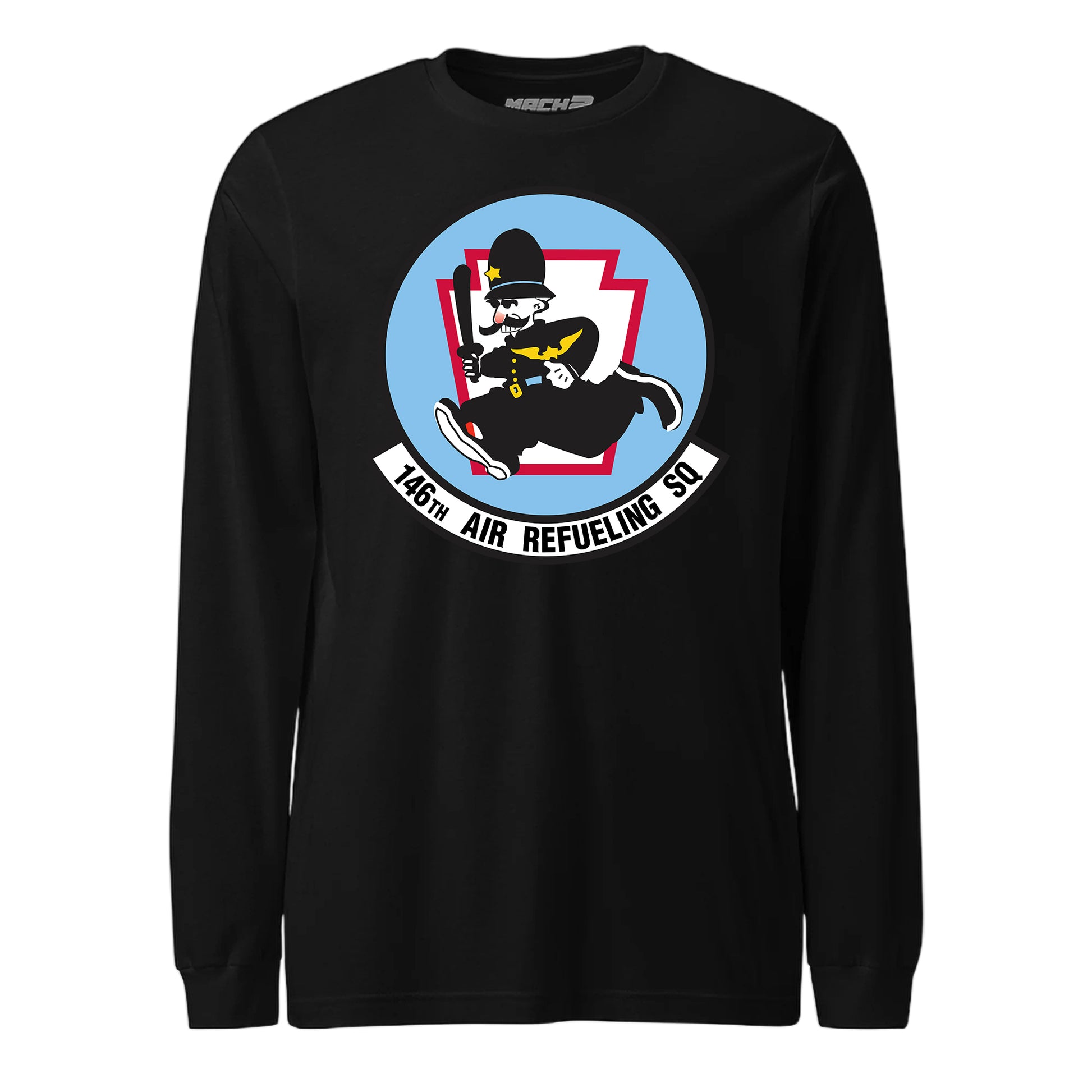 Mach2 Squadron Upload | 146TH AIR REFUELING SQUADRON | Long Sleeve | Black | MACH-LONG-SLEEVE-FRONT-BLACK.jpg