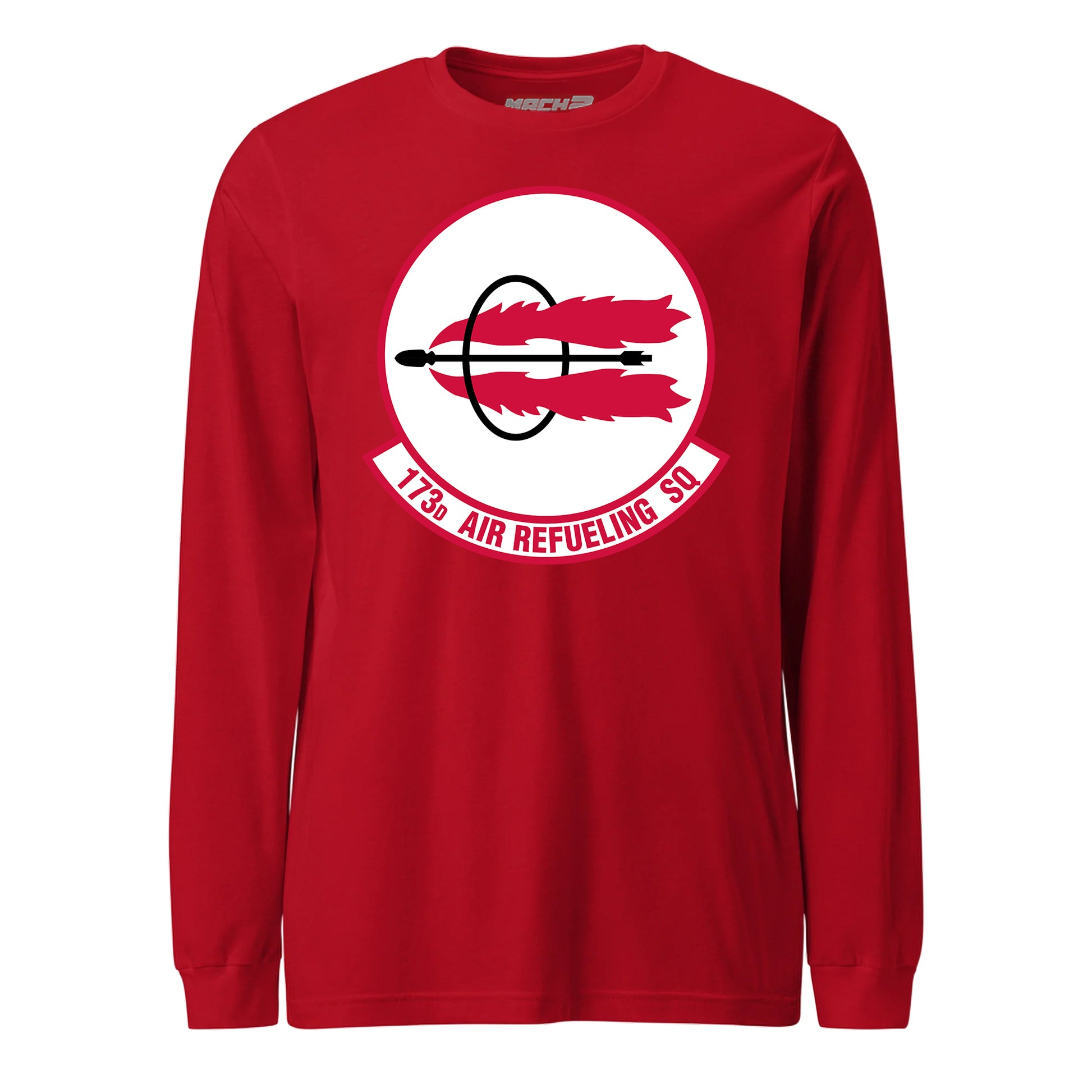 Mach2 Squadron Upload | 173RD AIR REFUELING SQUADRON | Long Sleeve | Red | MACH-LONG-SLEEVE-FRONT-RED.jpg