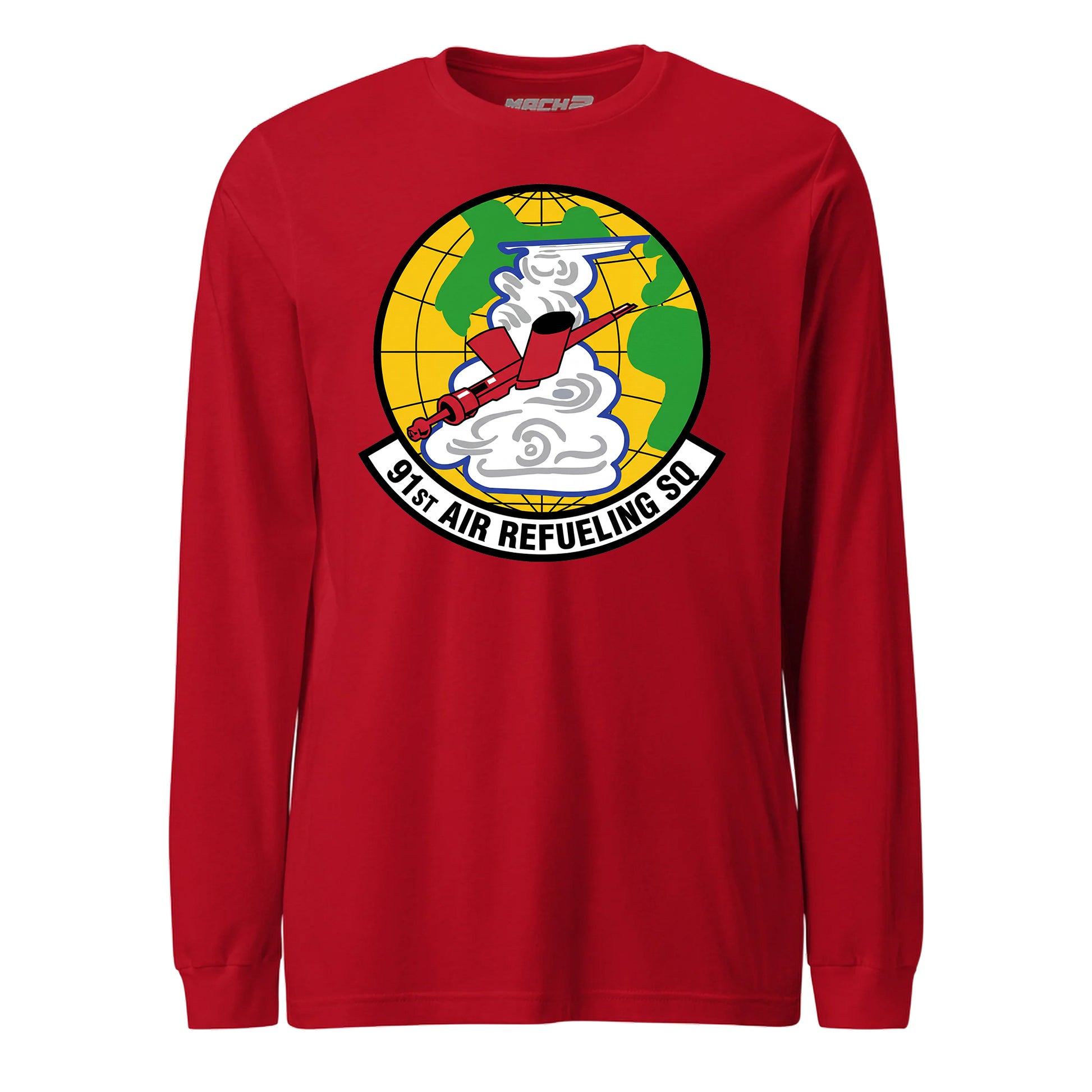 Mach2 Squadron Upload | 91ST AIR REFUELING SQUADRON | Long Sleeve | Red | MACH-LONG-SLEEVE-FRONT-RED.jpg