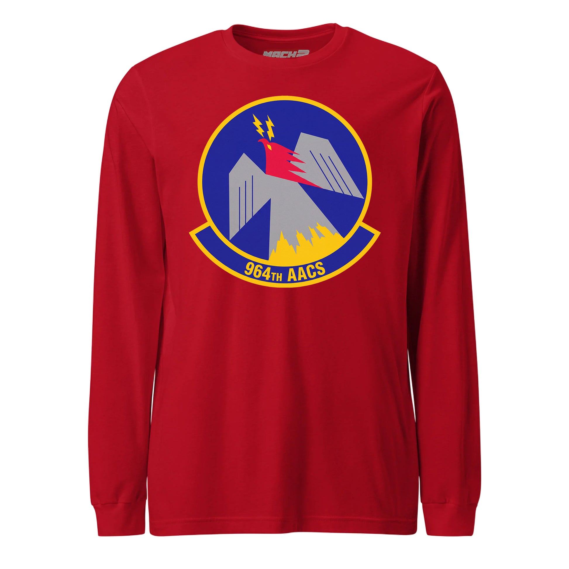 Mach2 Squadron Upload | 964TH AIRBORNE AIR CONTROL SQUADRON | Long Sleeve | Red | MACH-LONG-SLEEVE-FRONT-RED.jpg
