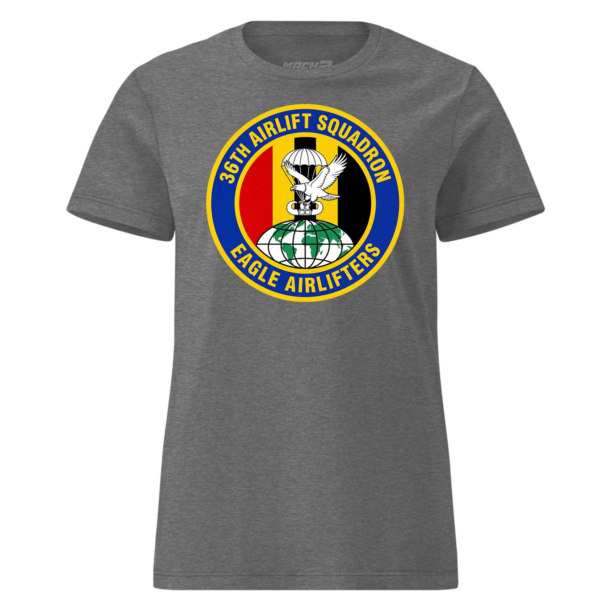 Mach2 Squadron Upload | 36TH AIRLIFT SQUADRON | Womens | Charcoal Heather | MACH-WOMENS-FRONT-CHARCOAL.jpg