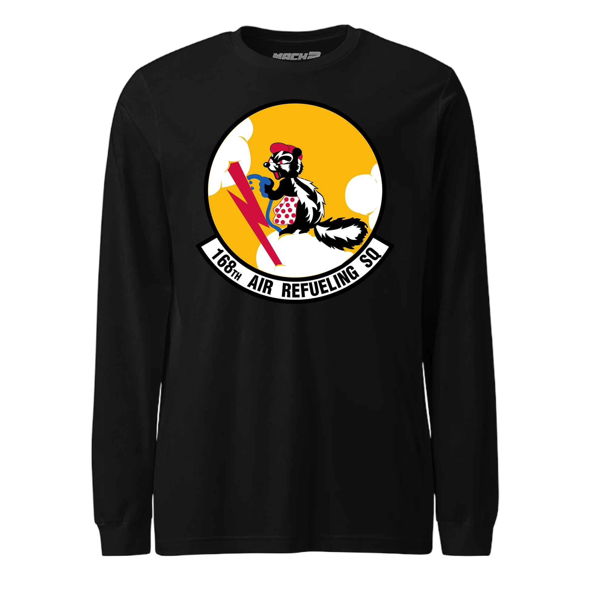 Mach2 Squadron Upload | 168TH AIR REFUELING SQUADRON | Long Sleeve | Black | MACH-LONG-SLEEVE-FRONT-BLACK.jpg