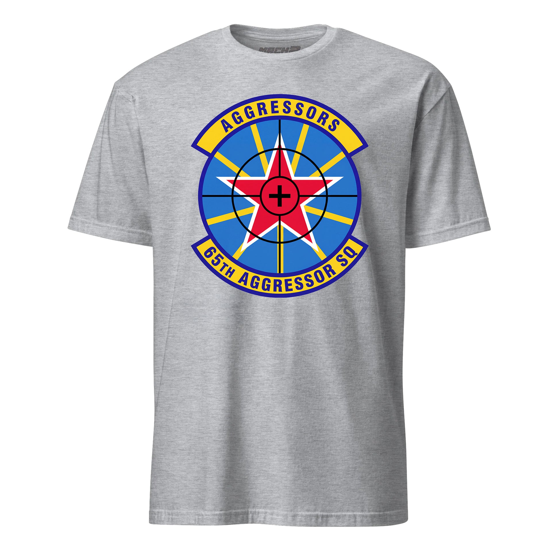 65th Aggressor Squadron short sleeve T-shirt in Heather Grey