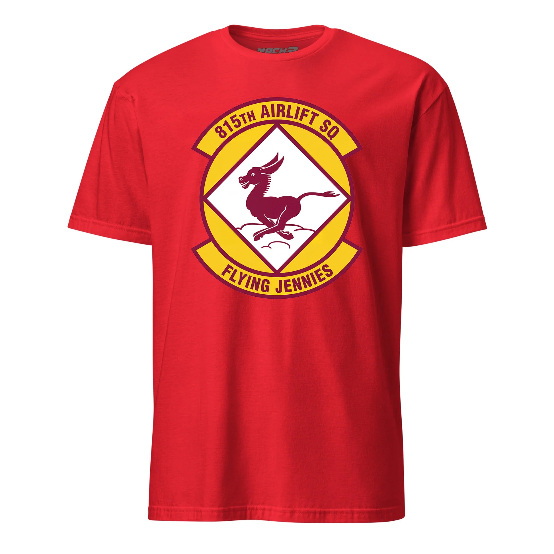 Mach2 Squadron Upload | 815TH AIRLIFT SQUADRON | T-Shirt | Red | MACH-SHORT-SLEEVE-FRONT-RED.jpg
