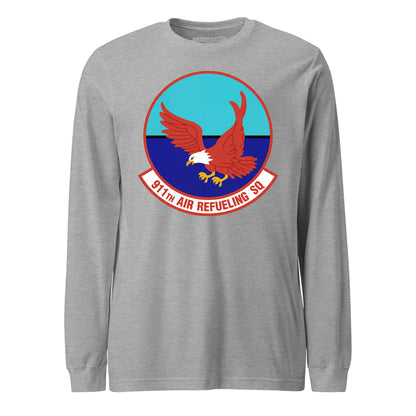 Mach2 Squadron Upload | 911TH AIR REFUELING SQUADRON | Long Sleeve | Heather Grey | MACH-LONG-SLEEVE-FRONT-GREY.jpg