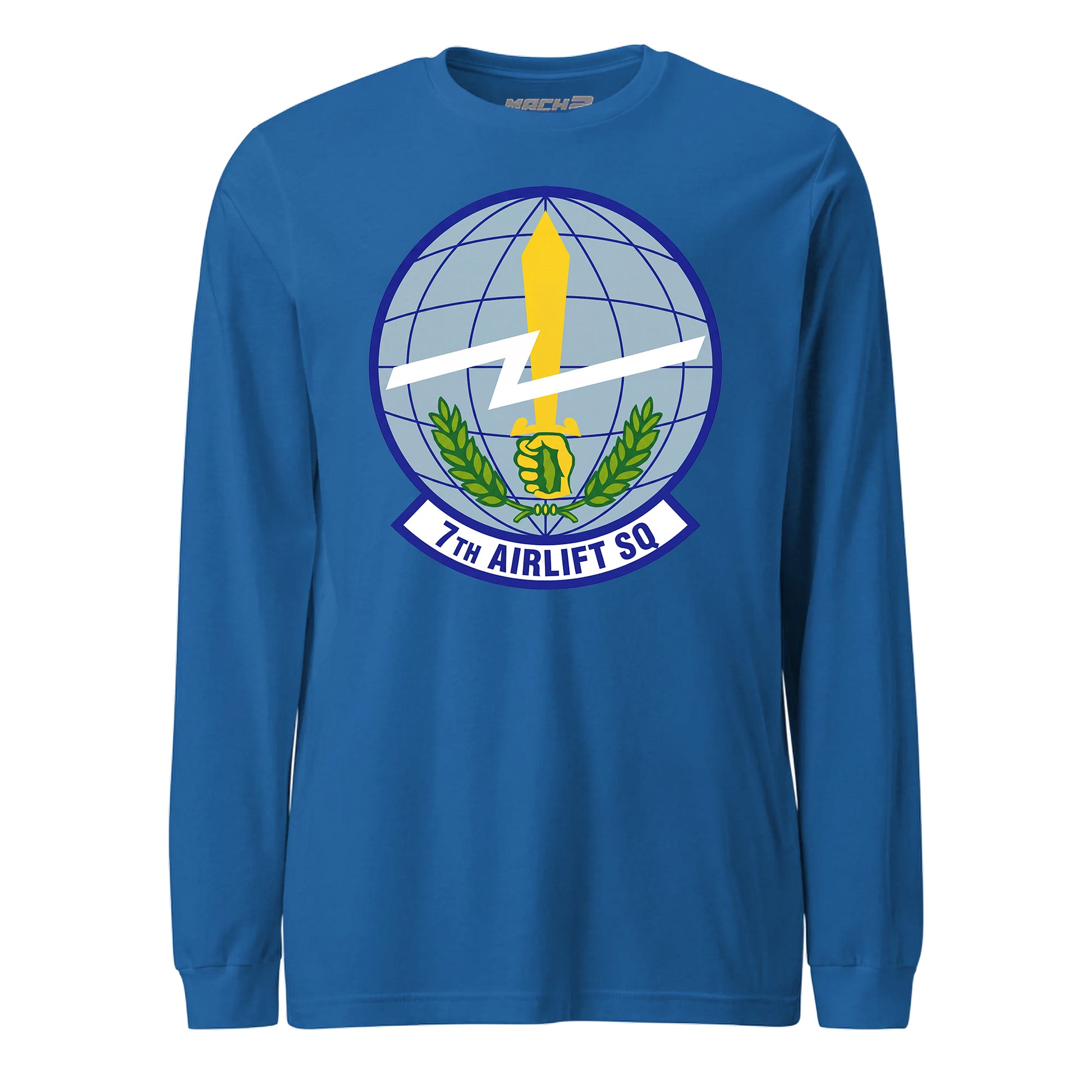 Mach2 Squadron Upload | 7TH AIRLIFT SQUADRON | Long Sleeve | Royal | MACH-LONG-SLEEVE-FRONT-ROYAL.jpg