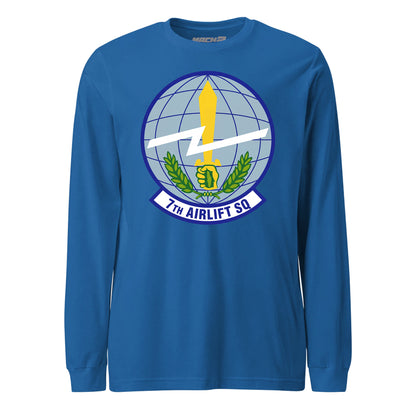 Mach2 Squadron Upload | 7TH AIRLIFT SQUADRON | Long Sleeve | Royal | MACH-LONG-SLEEVE-FRONT-ROYAL.jpg