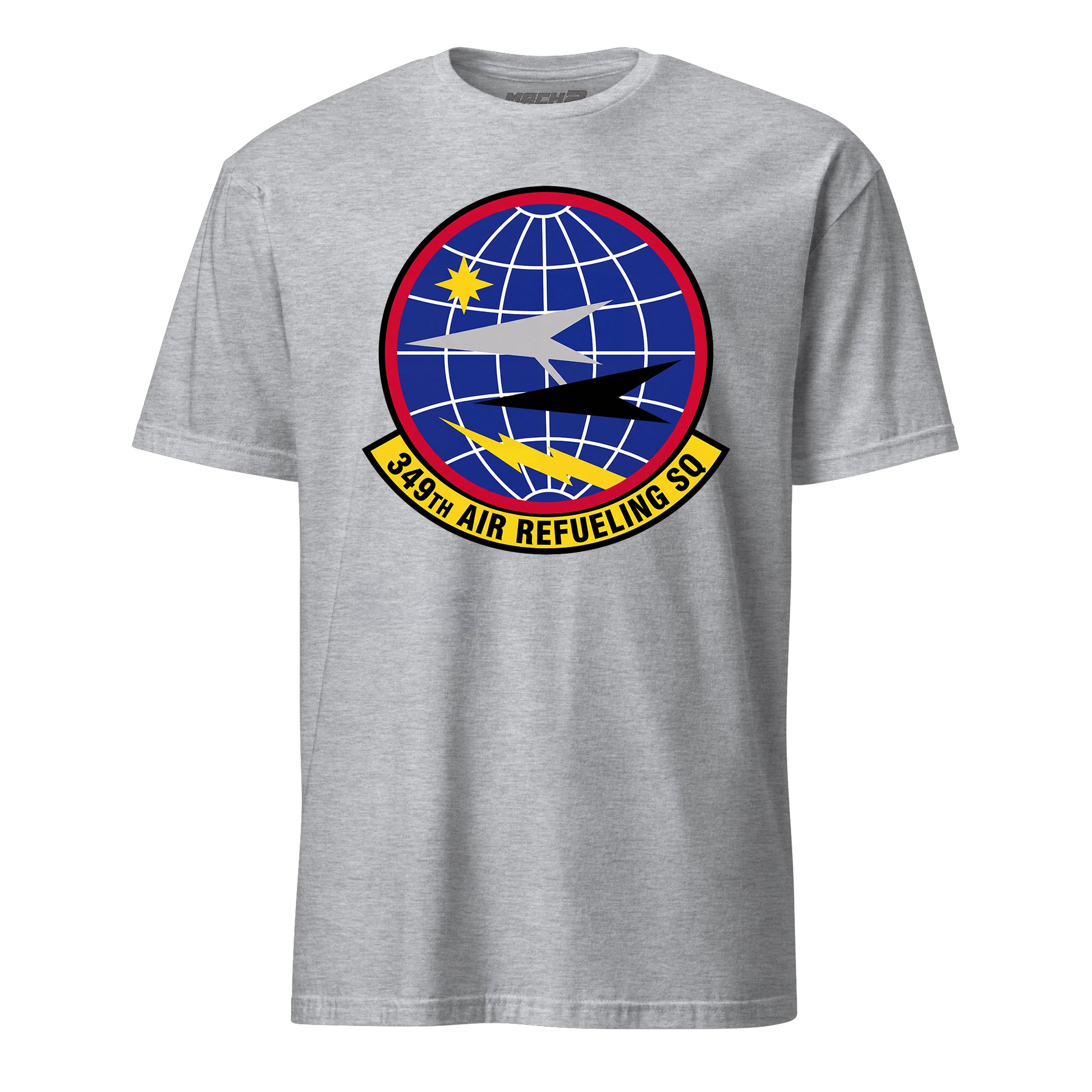Mach2 Squadron Upload | 349TH AIR REFUELING SQUADRON | T-Shirt | Heather Grey | MACH-SHORT-SLEEVE-FRONT-GREY.jpg