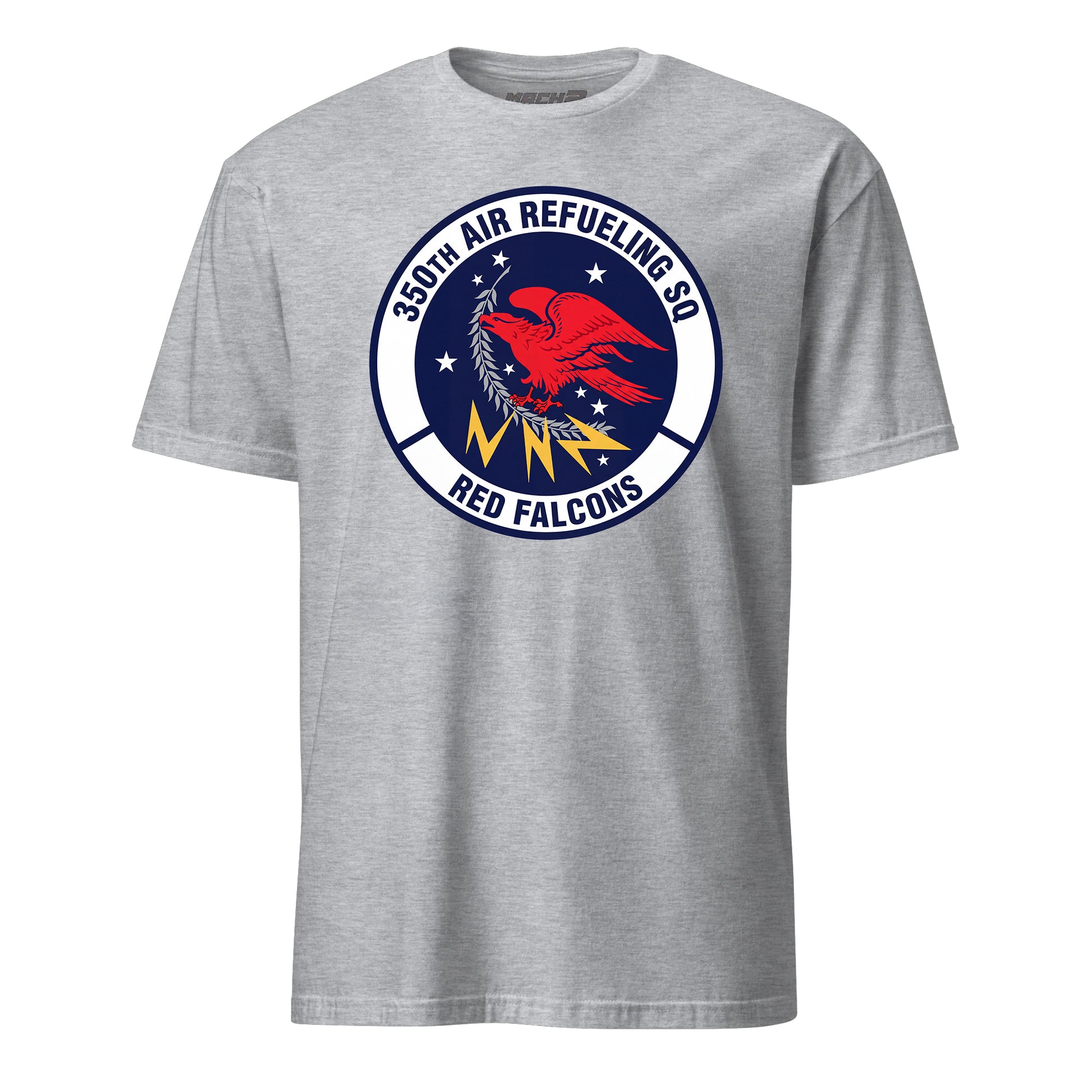 Mach2 Squadron Upload | 350TH AIR REFUELING SQUADRON | T-Shirt | Heather Grey | MACH-SHORT-SLEEVE-FRONT-GREY.jpg