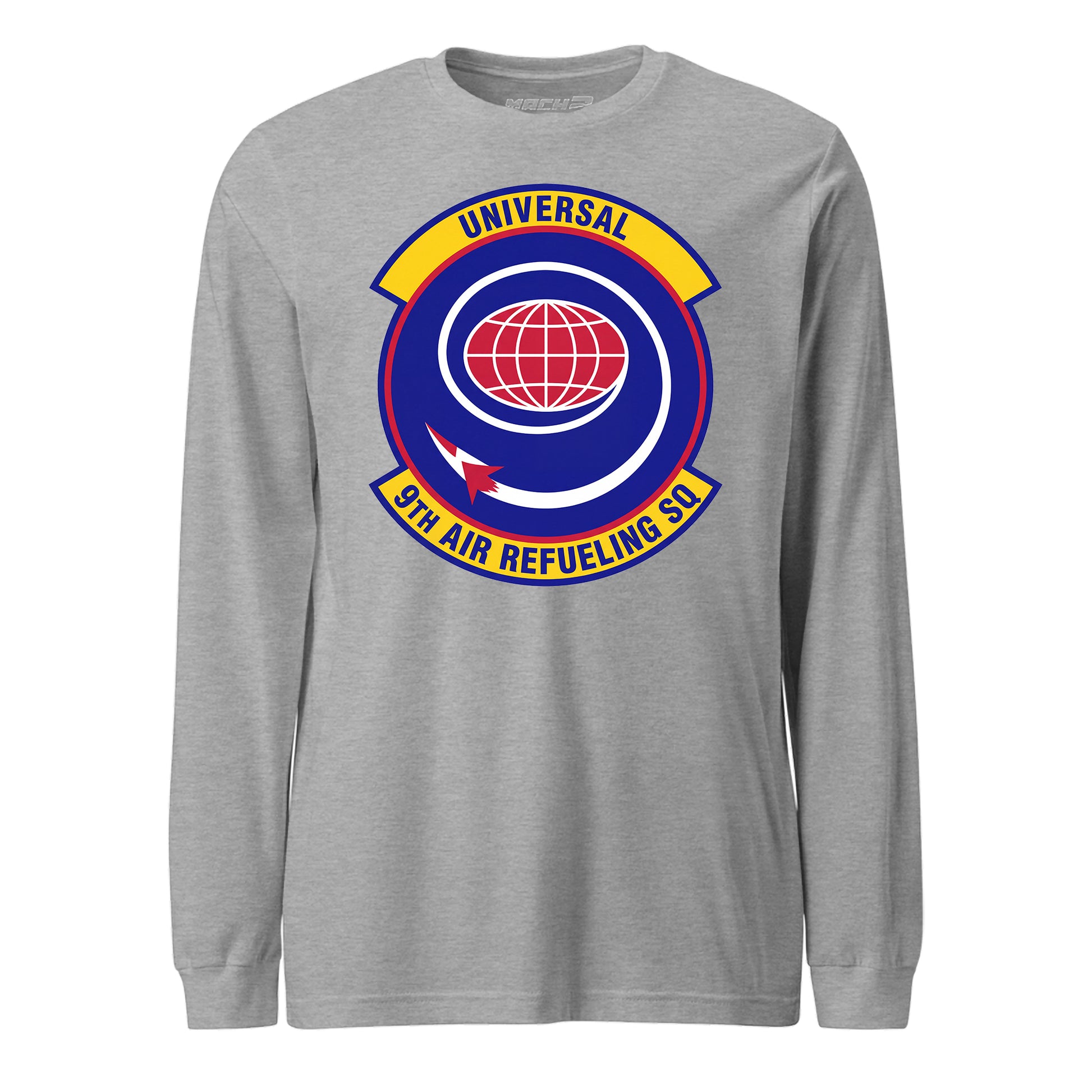 Mach2 Squadron Upload | 9TH AIR REFUELING SQUADRON | Long Sleeve | Heather Grey | MACH-LONG-SLEEVE-FRONT-GREY.jpg