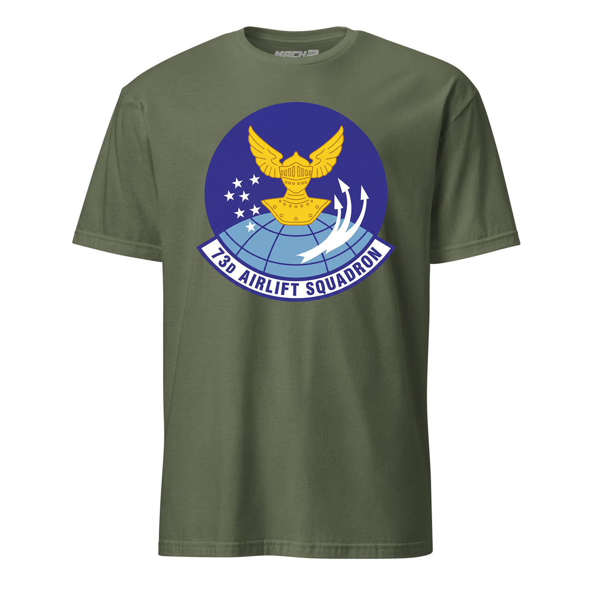 Mach2 Squadron Upload | 73RD AIRLIFT SQUADRON | T-Shirt | OD Green | MACH-SHORT-SLEEVE-FRONT-OD.jpg