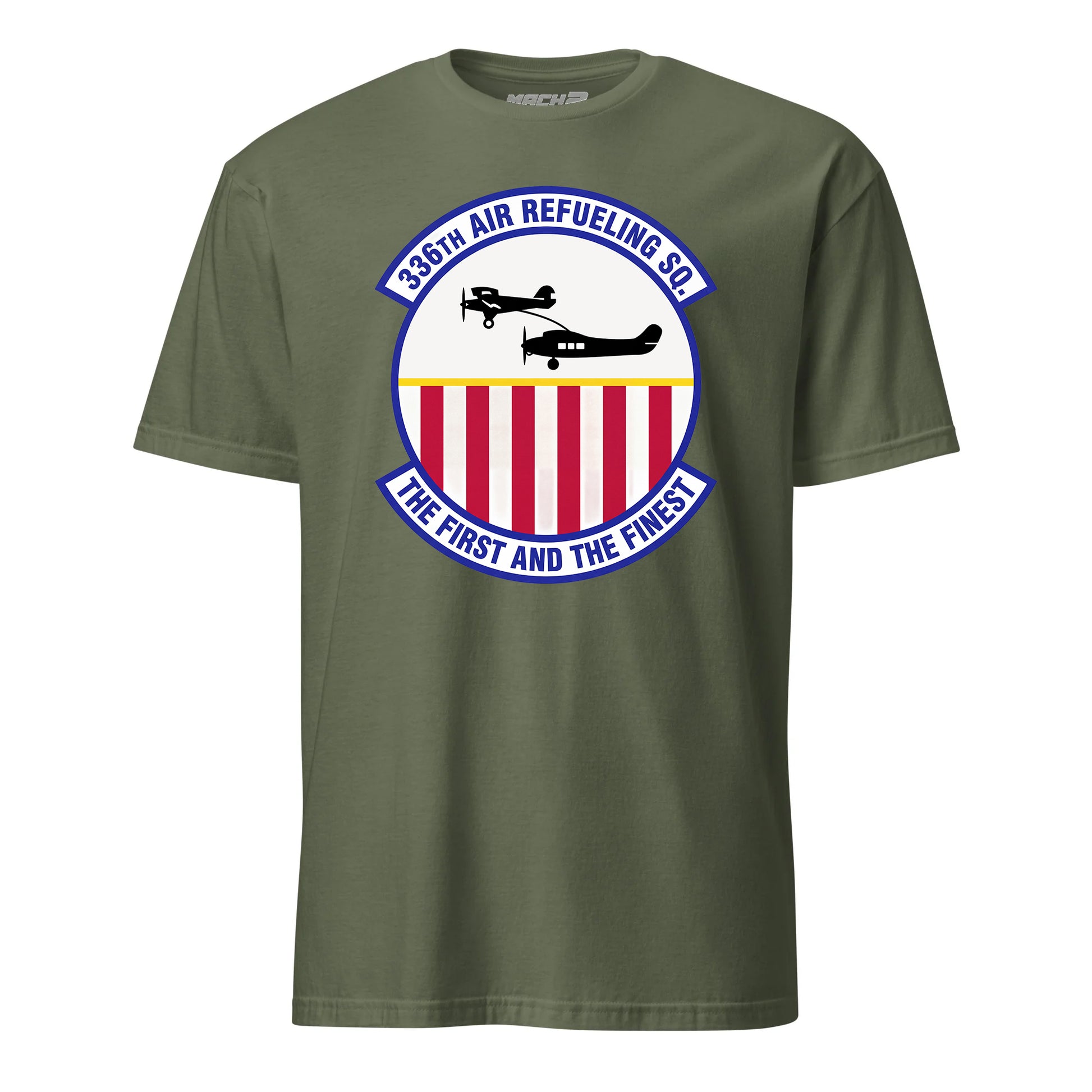 Mach2 Squadron Upload | 336TH AIR REFUELING SQUADRON | T-Shirt | OD Green | MACH-SHORT-SLEEVE-FRONT-OD.jpg