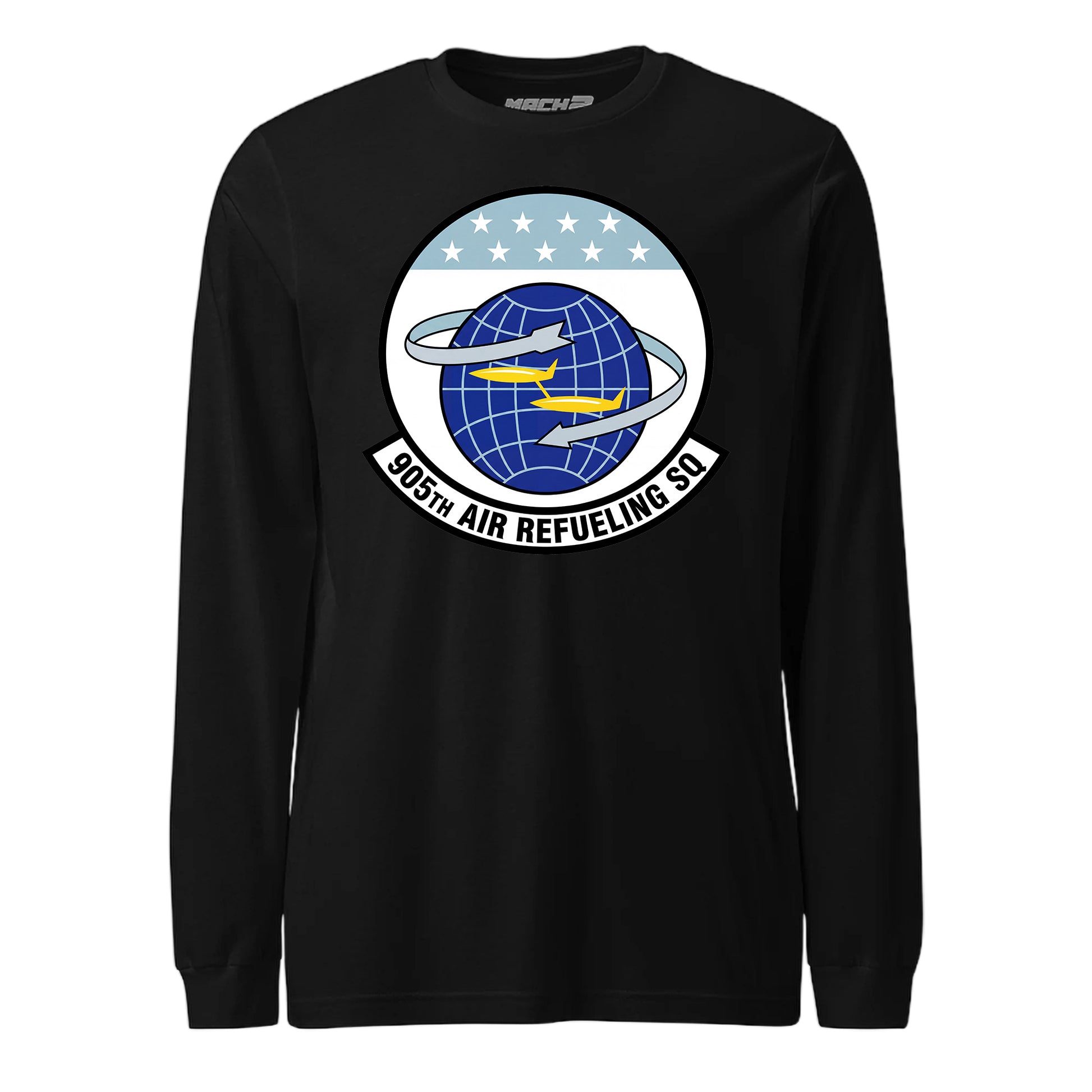 Mach2 Squadron Upload | 905TH AIR REFUELING SQUADRON | Long Sleeve | Black | MACH-LONG-SLEEVE-FRONT-BLACK.jpg