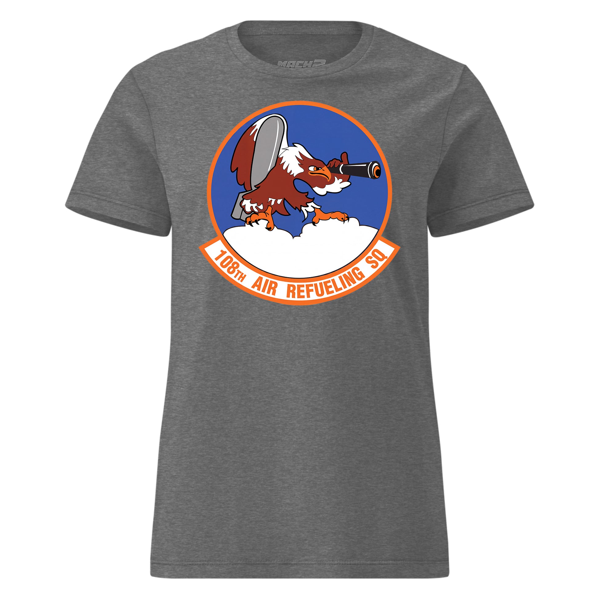 Mach2 Squadron Upload | 108TH AIR REFUELING SQUADRON | Womens | Charcoal Heather | MACH-WOMENS-FRONT-CHARCOAL.jpg
