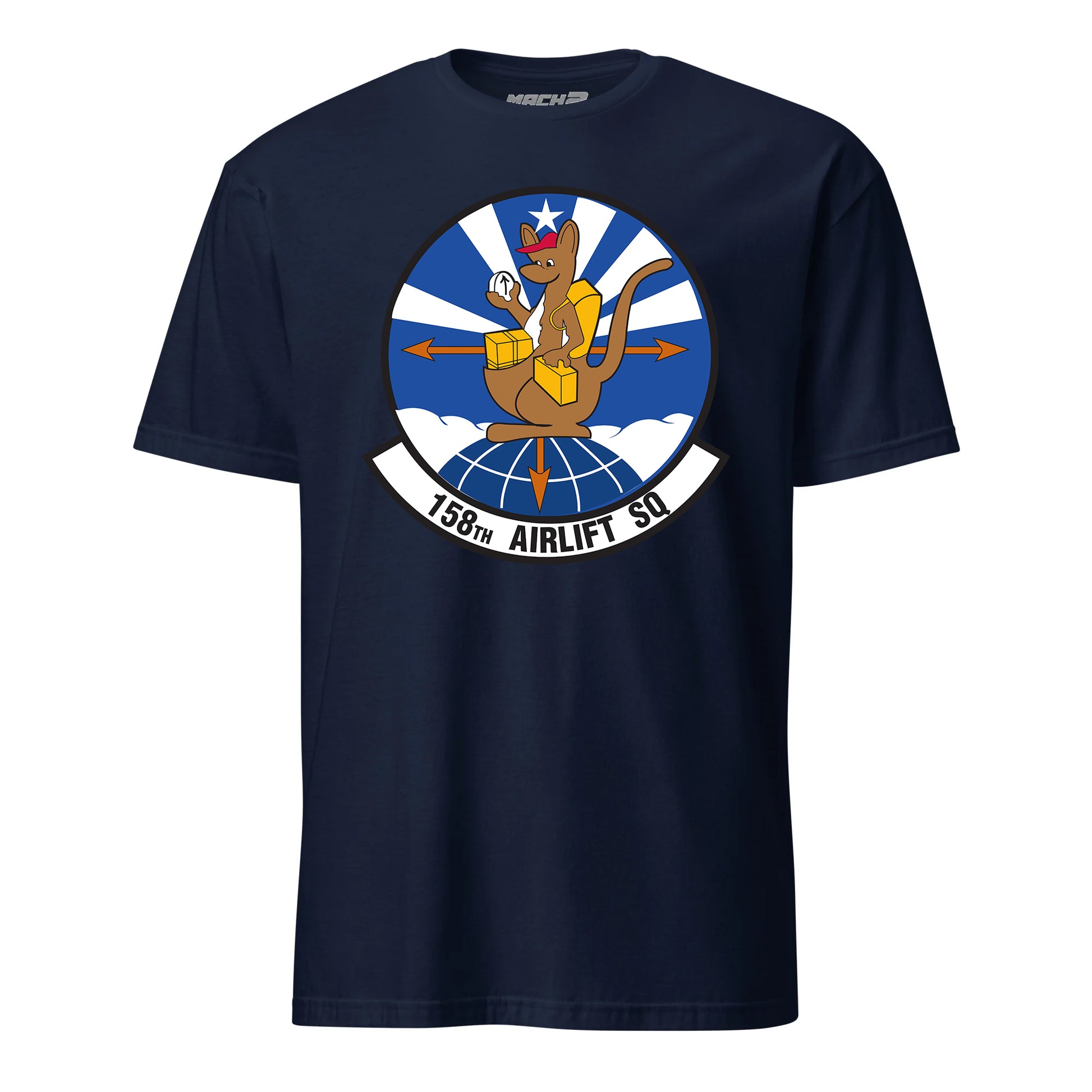 Mach2 Squadron Upload | 158TH AIRLIFT SQUADRON | T-Shirt | Navy | MACH-SHORT-SLEEVE-FRONT-NAVY.jpg