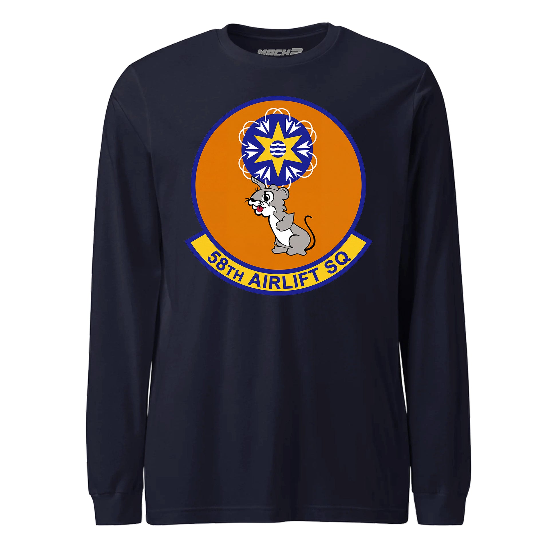 Mach2 Squadron Upload | 58TH AIRLIFT SQUADRON | Long Sleeve | Navy | MACH-LONG-SLEEVE-FRONT-NAVY.jpg