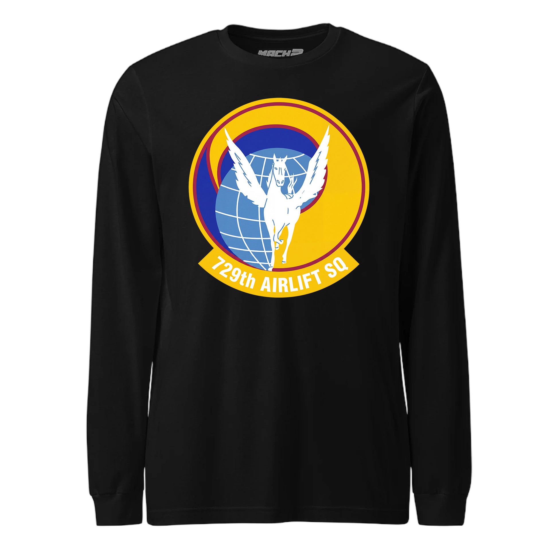 Mach2 Squadron Upload | 729TH AIRLIFT SQUADRON | Long Sleeve | Black | MACH-LONG-SLEEVE-FRONT-BLACK.jpg
