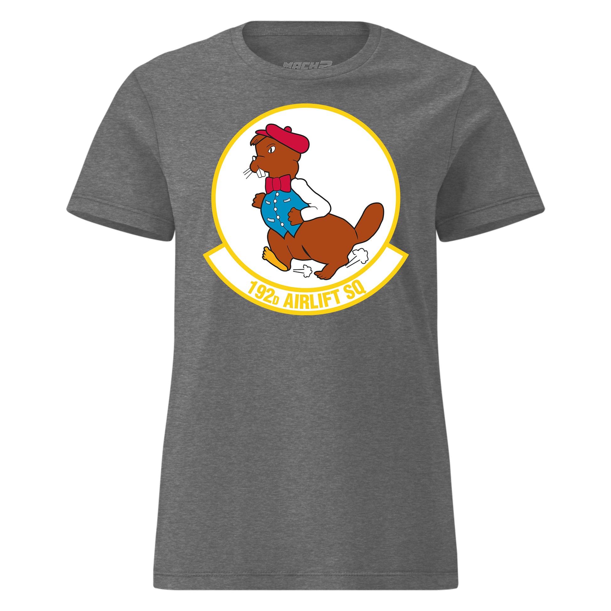 Mach2 Squadron Upload | 192ND AIRLIFT SQUADRON | Womens | Charcoal Heather | MACH-WOMENS-FRONT-CHARCOAL.jpg