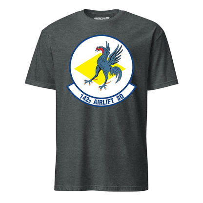 Mach2 Squadron Upload | 142ND AIRLIFT SQUADRON | T-Shirt | Charcoal Heather | MACH-SHORT-SLEEVE-FRONT-CHARCOAL.jpg
