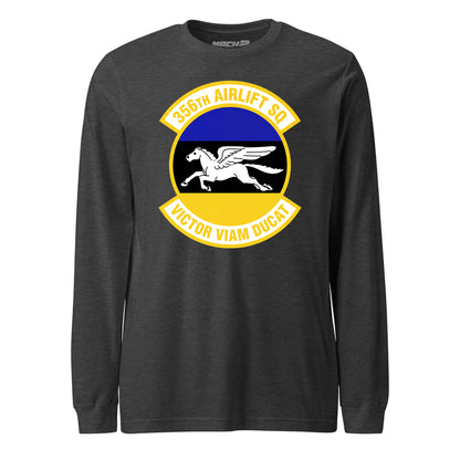 Mach2 Squadron Upload | 356TH AIRLIFT SQUADRON | Long Sleeve | Charcoal Heather | MACH-LONG-SLEEVE-FRONT-CHARCOAL.jpg