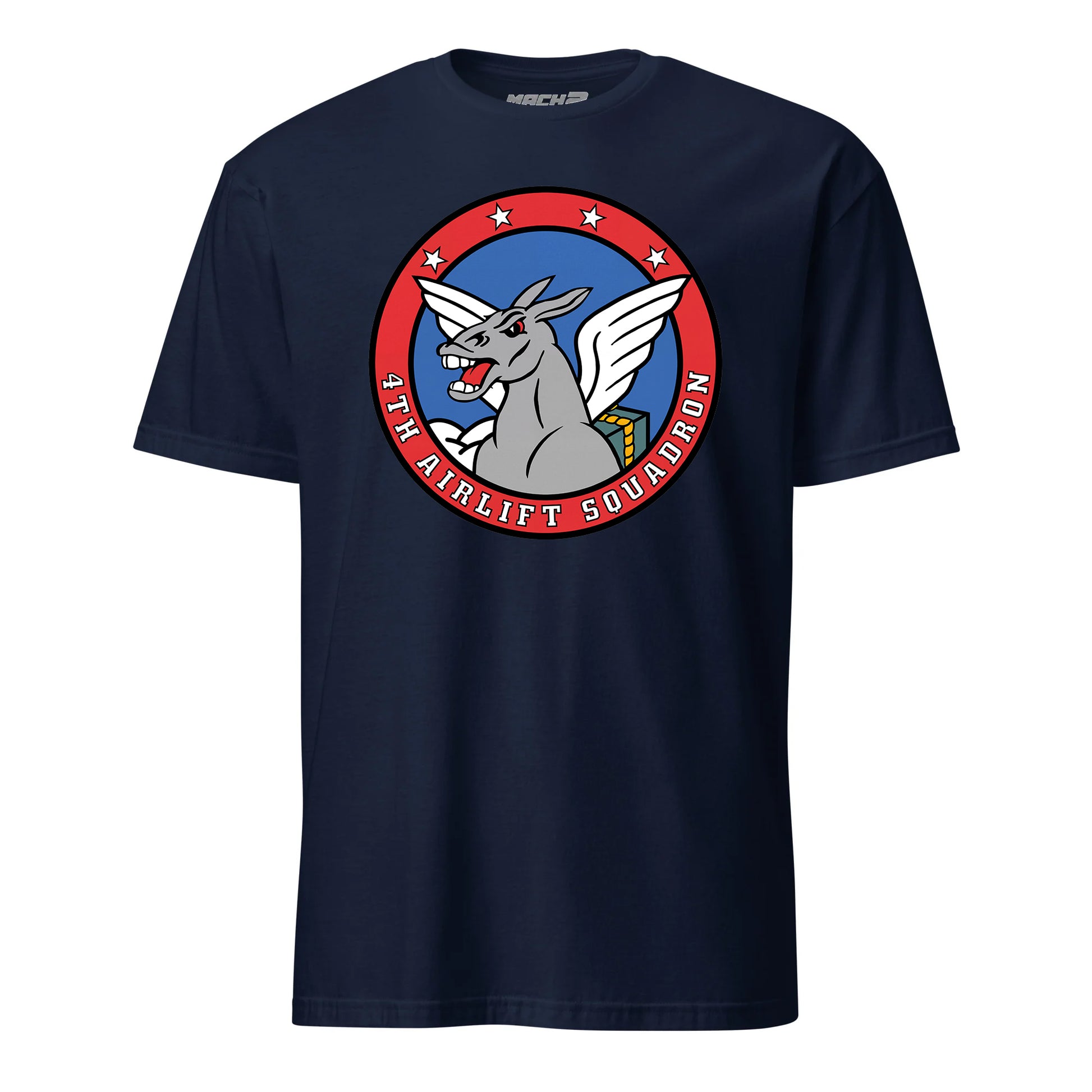 Mach2 Squadron Upload | 4TH AIRLIFT SQUADRON | T-Shirt | Navy | MACH-SHORT-SLEEVE-FRONT-NAVY.jpg