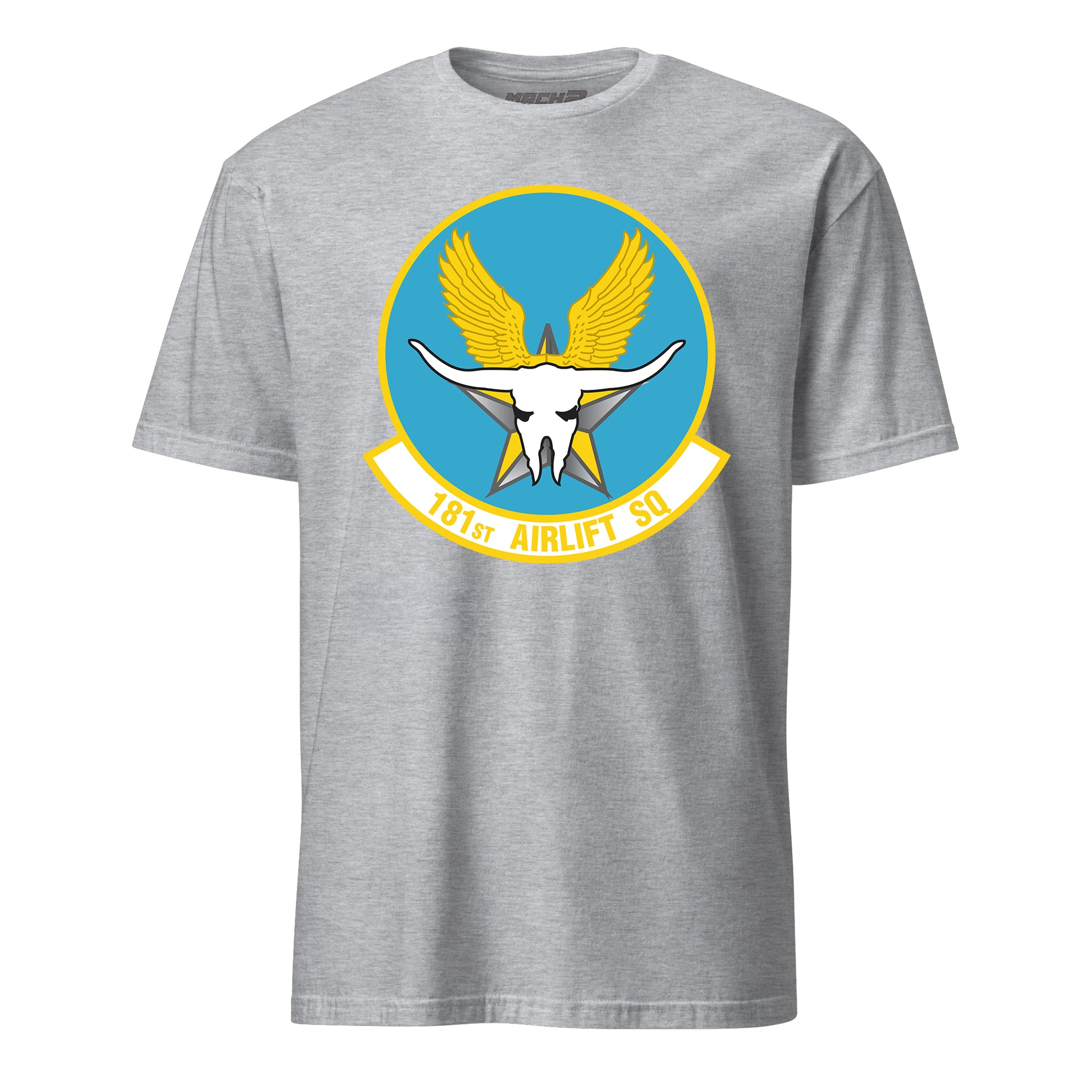 Mach2 Squadron Upload | 181ST AIRLIFT SQUADRON | T-Shirt | Heather Grey | MACH-SHORT-SLEEVE-FRONT-GREY.jpg